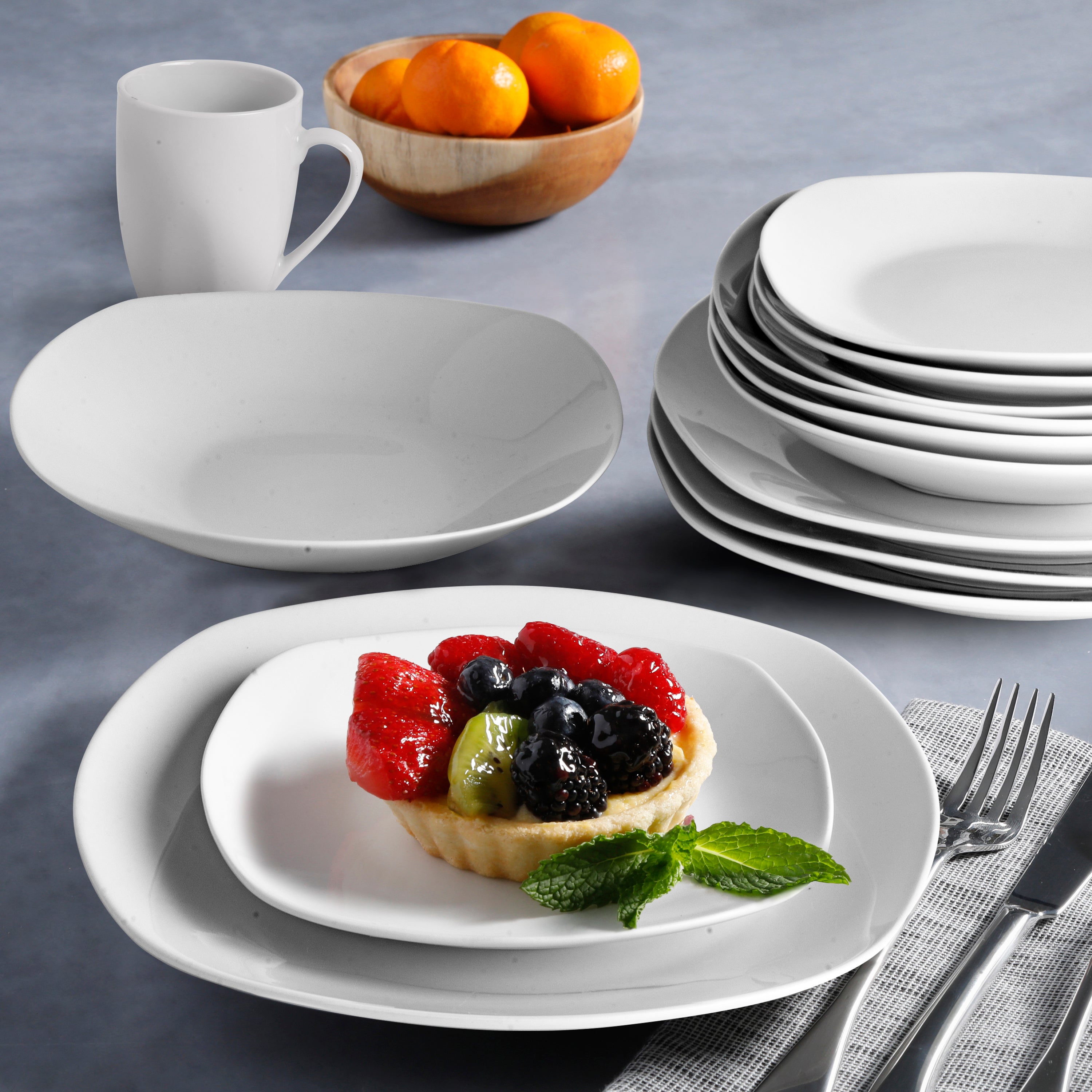 Gibson Home Zen Buffet 16-Piece Porcelain Dinnerware Set