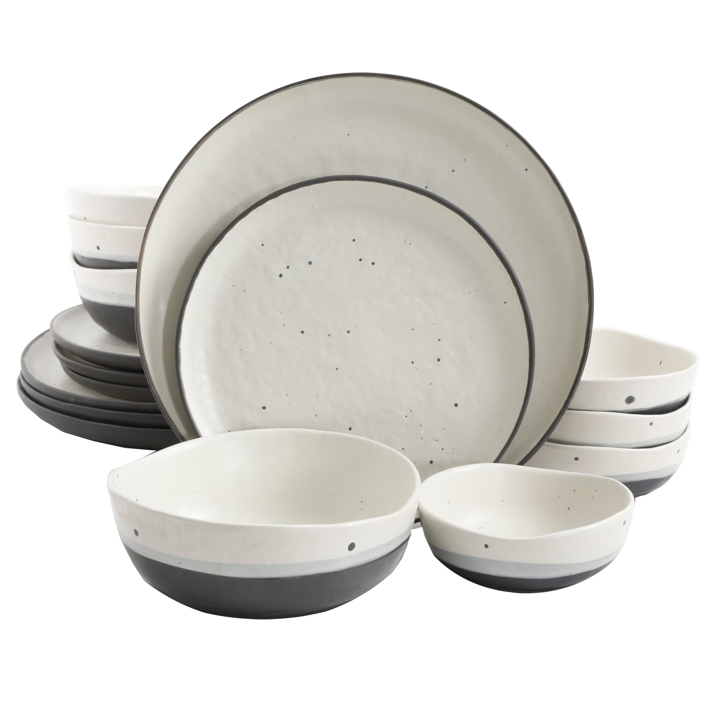 Gibson Elite Rhinebeck 16-Piece Double Bowl Reactive Stoneware Dinnerware Set