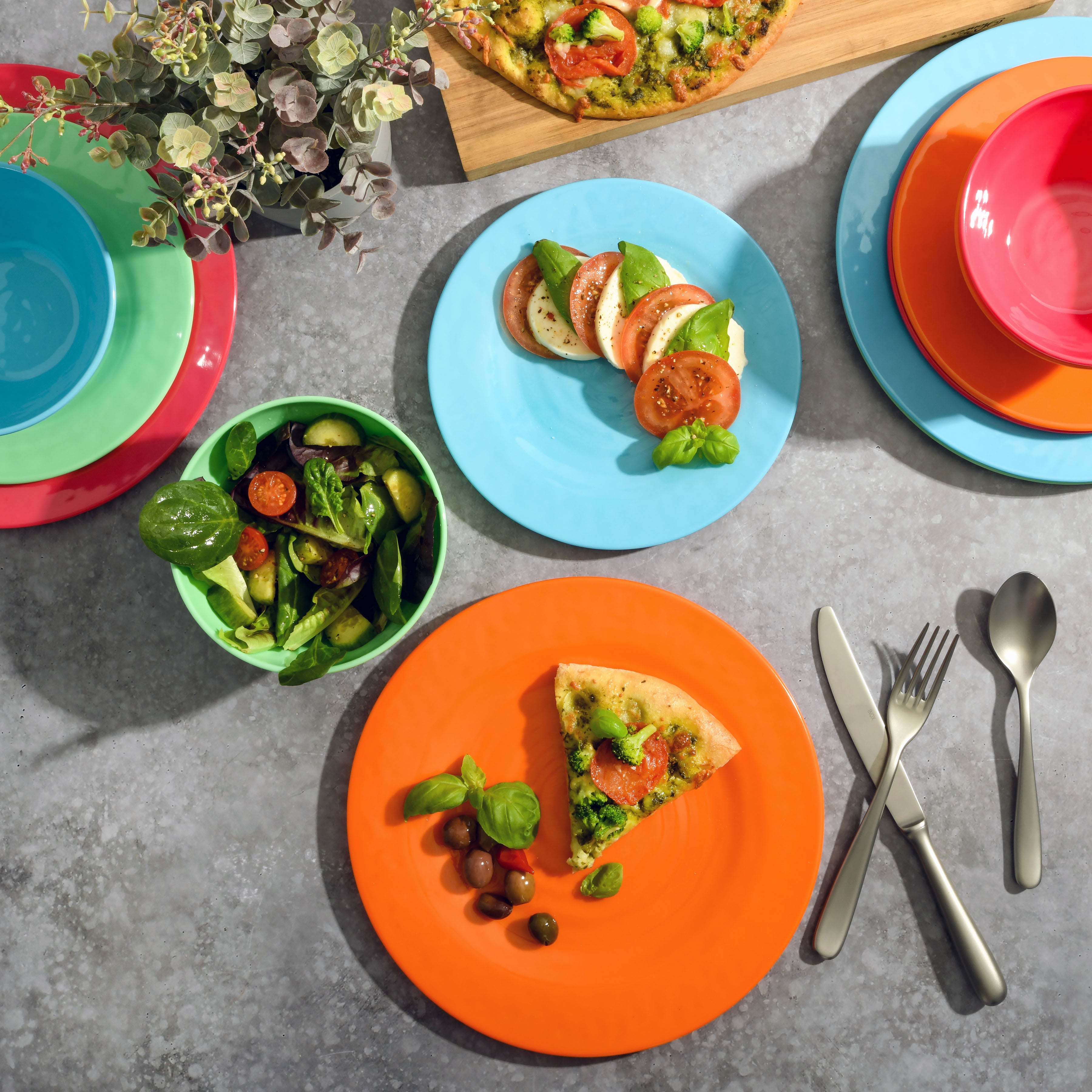 Gibson Home Brist 12-Piece Melamine Dinnerware Set