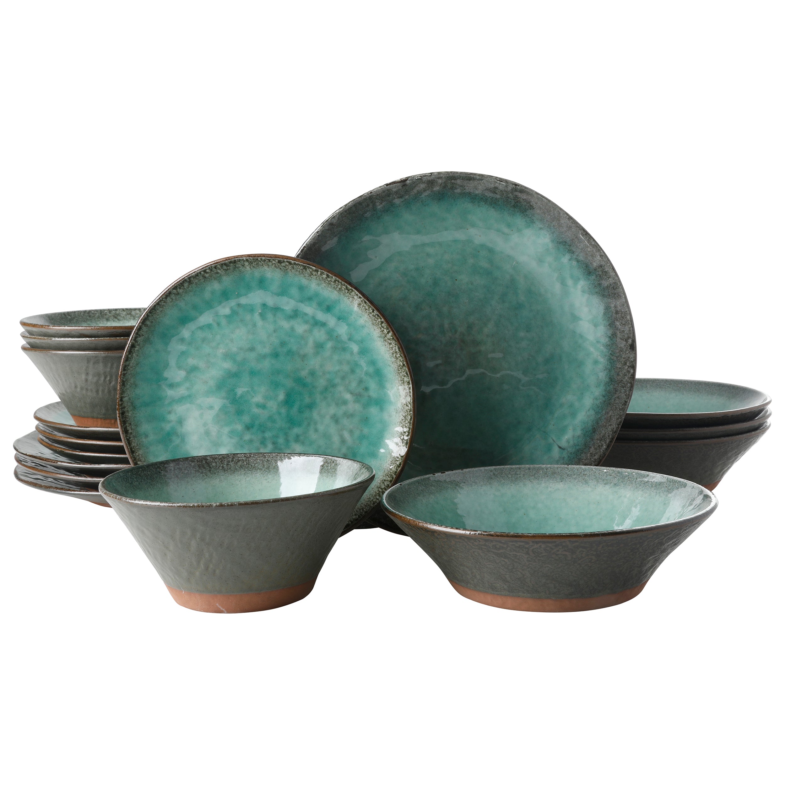 VIDAXL - Set di Stoviglie Denia 16 pz in Melamina Celeste VIDAXL - Set di Stoviglie Denia 16 pz in Melamina Celeste