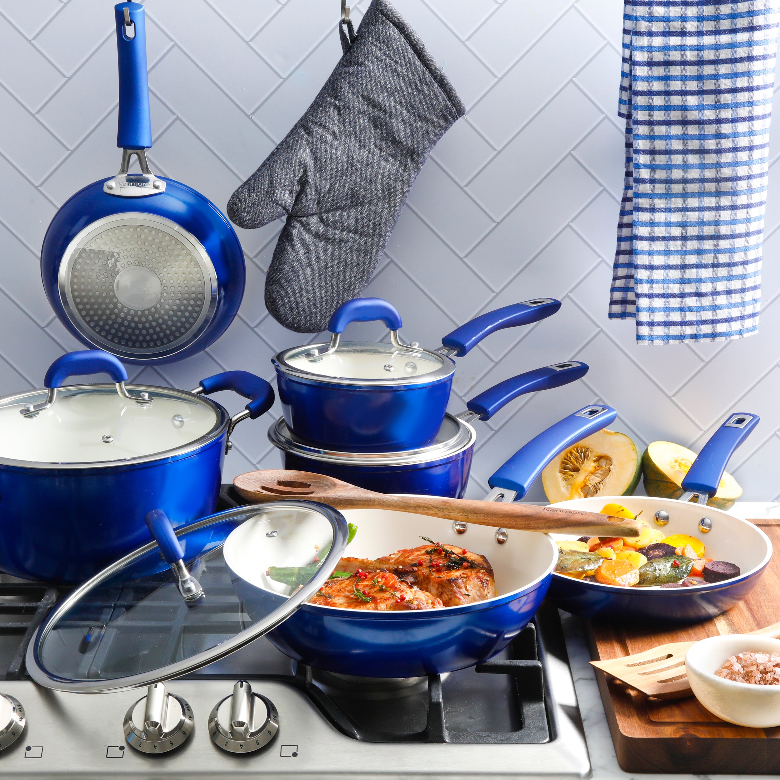 Kenmore Arlington 12-Piece Aluminum Ceramic Cookware Set