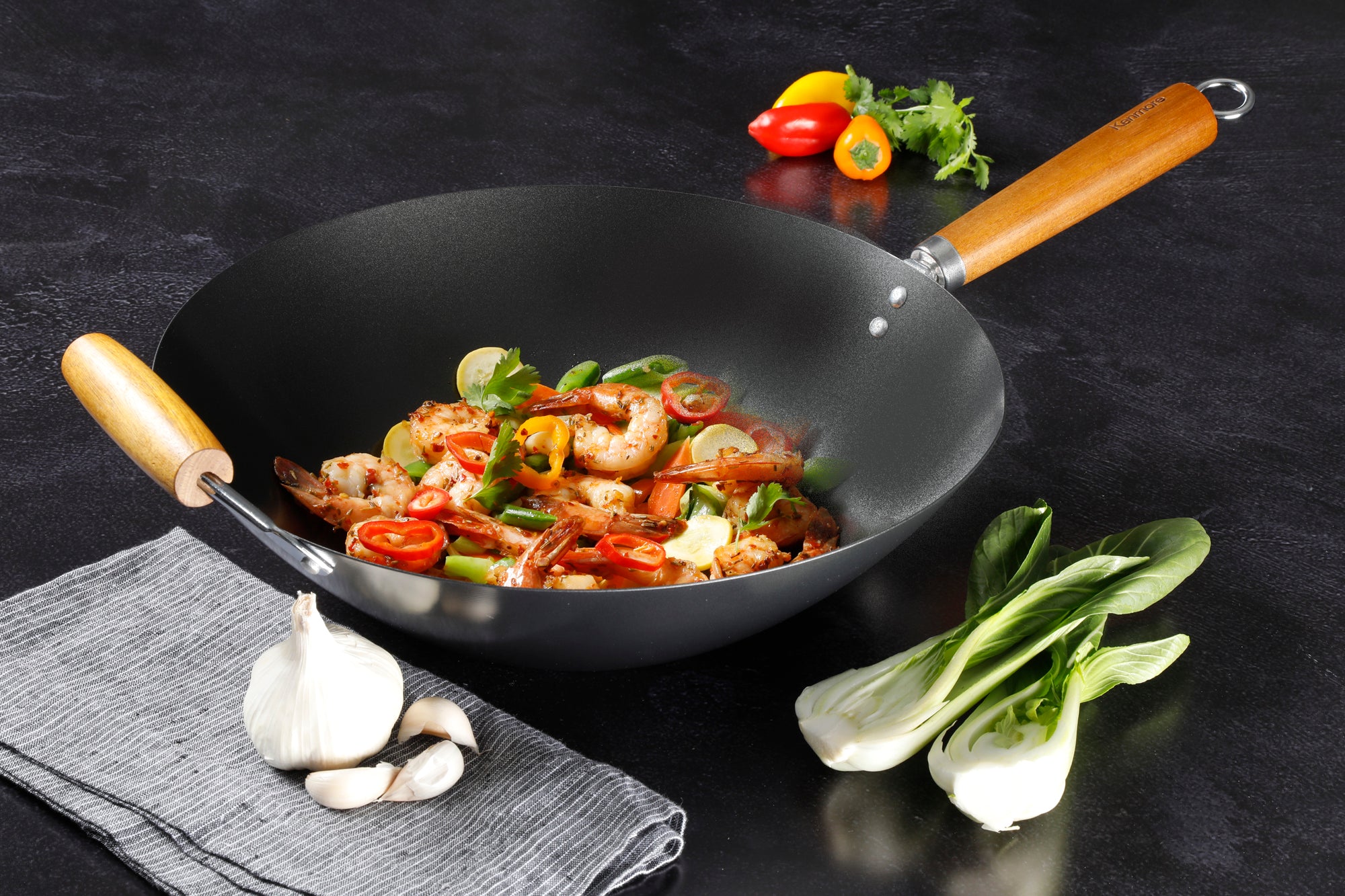 Kenmore Hammond 14-Inch Flat Bottom Wok