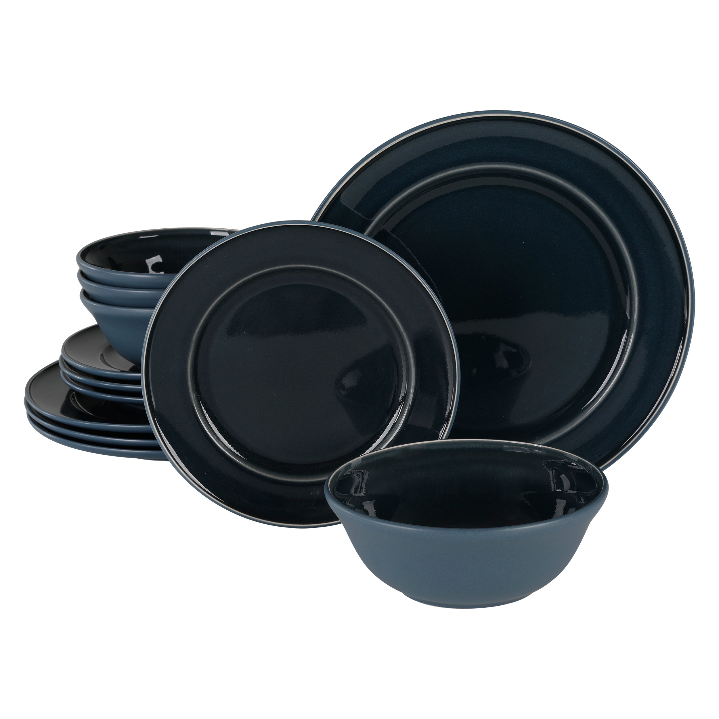 Martha Stewart Portillo 12-Piece Reactive Stoneware Dinnerware Set