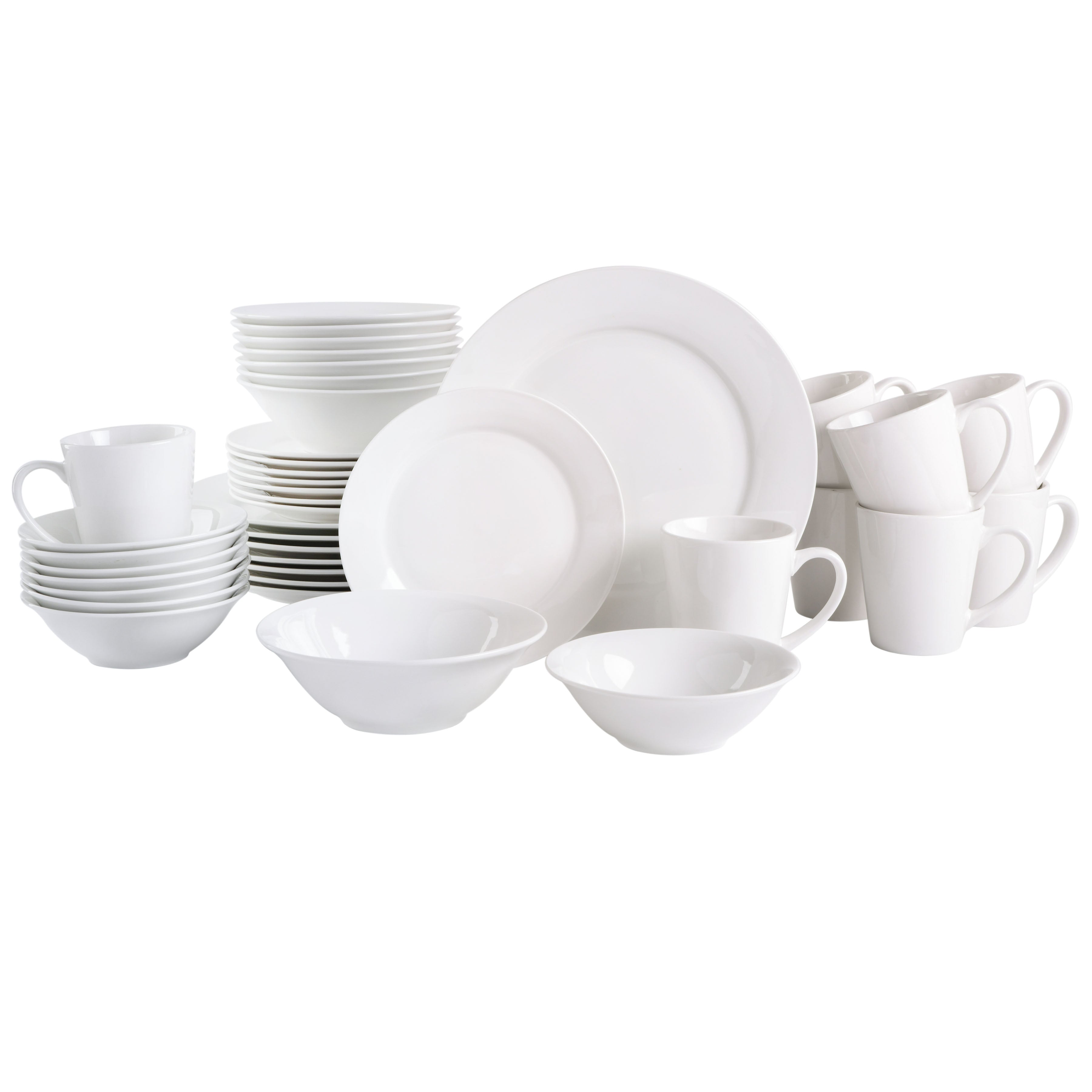 Gibson Home Everyday Round 40-Piece Expanded Fine Ceramic Dinnerware Set
