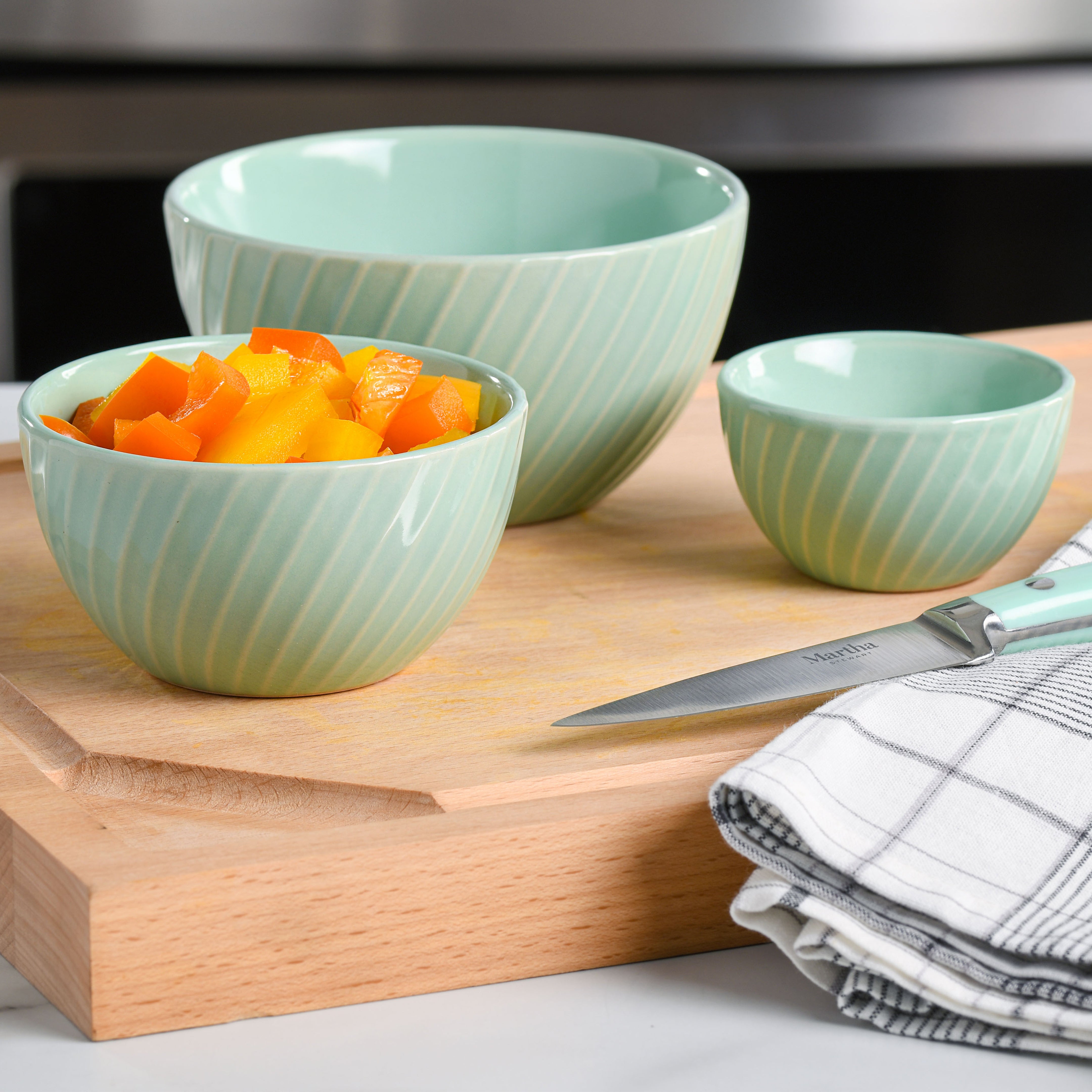 Martha Stewart Eagleson 3-Piece (3”, 4”, & 5”) Round Prep Mixing Bowl Set