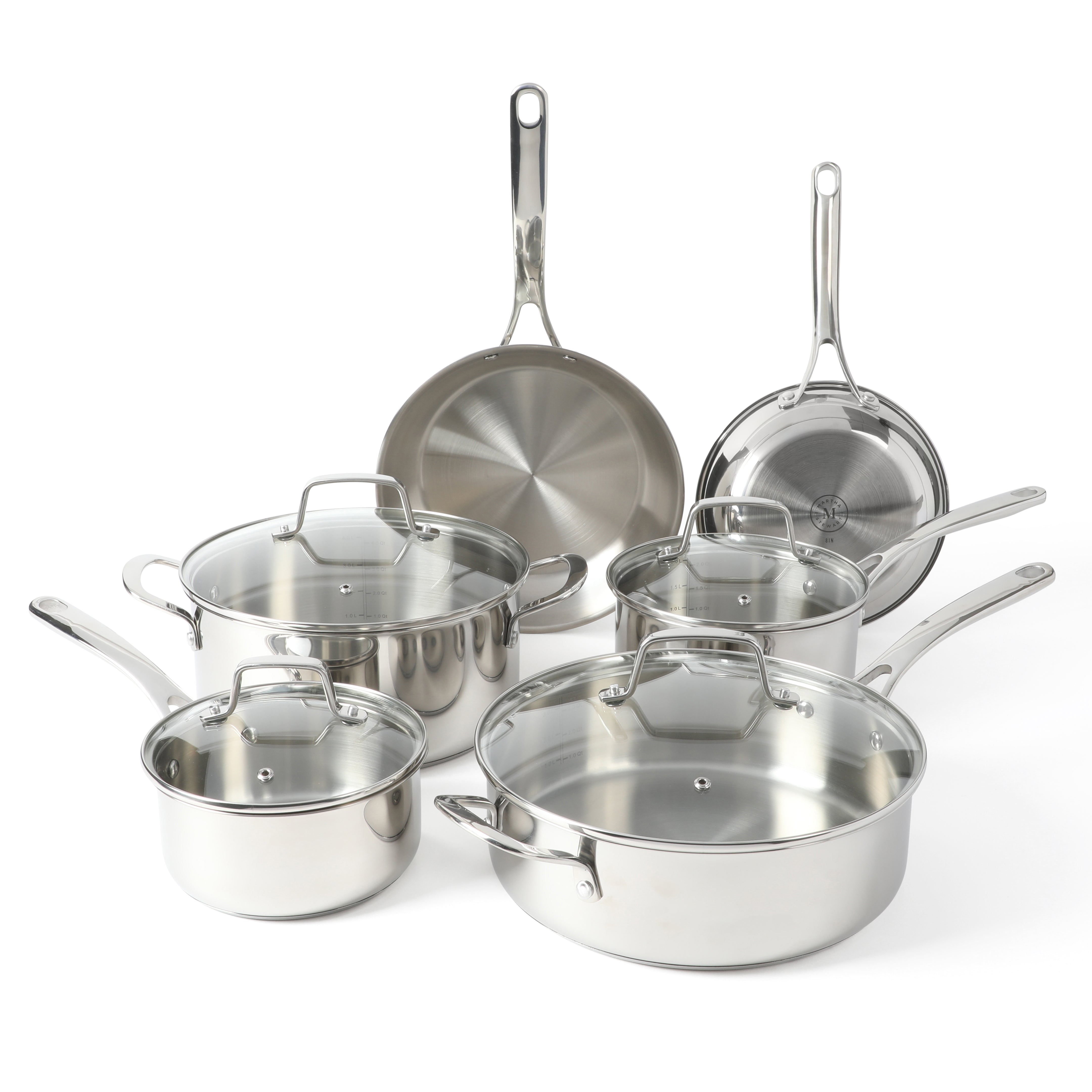 Martha Stewart Castelle 10-Piece Stainless Steel Cookware Set