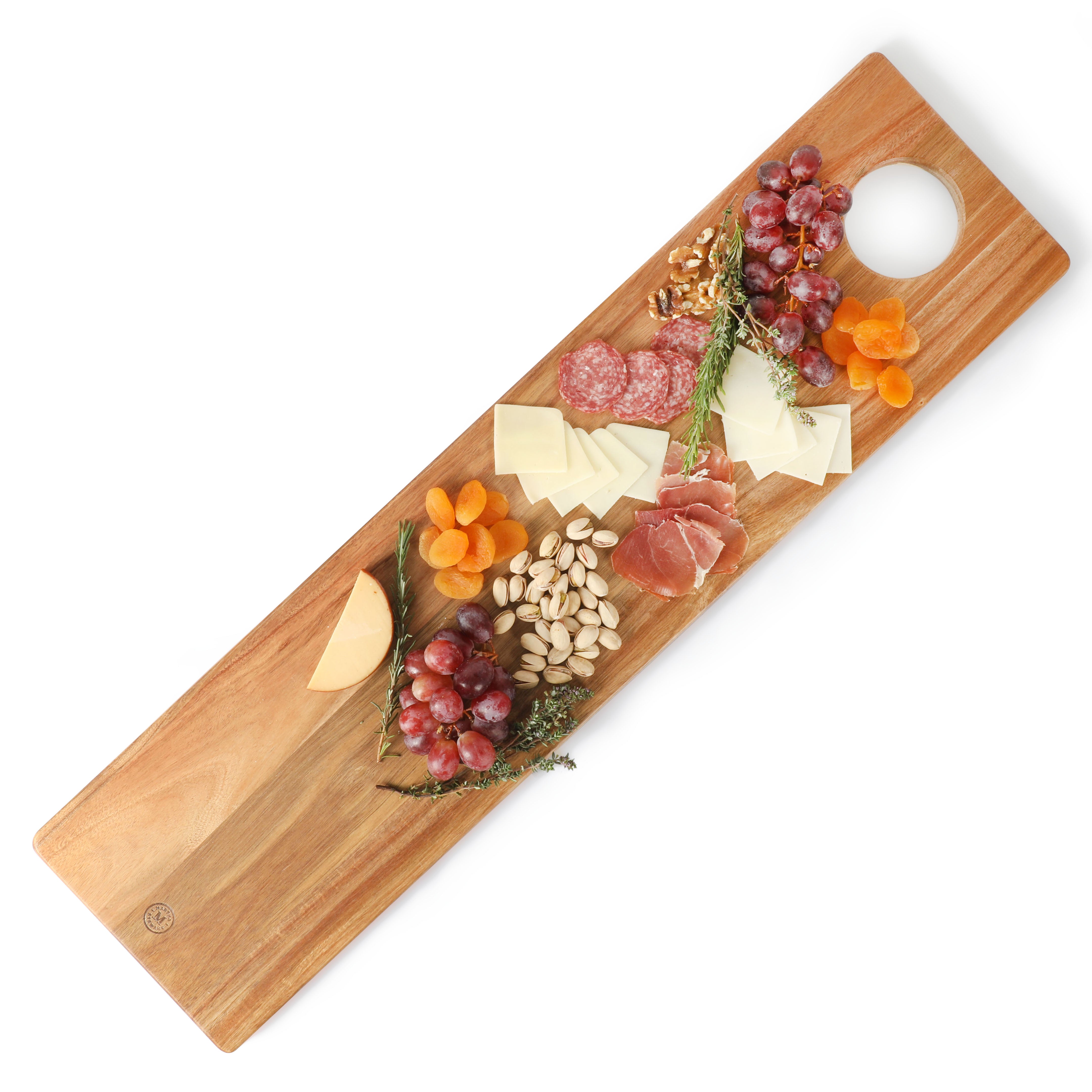 Martha Stewart Charcot 31.5" x 8" Acacia Wood Serving Charcuterie Board