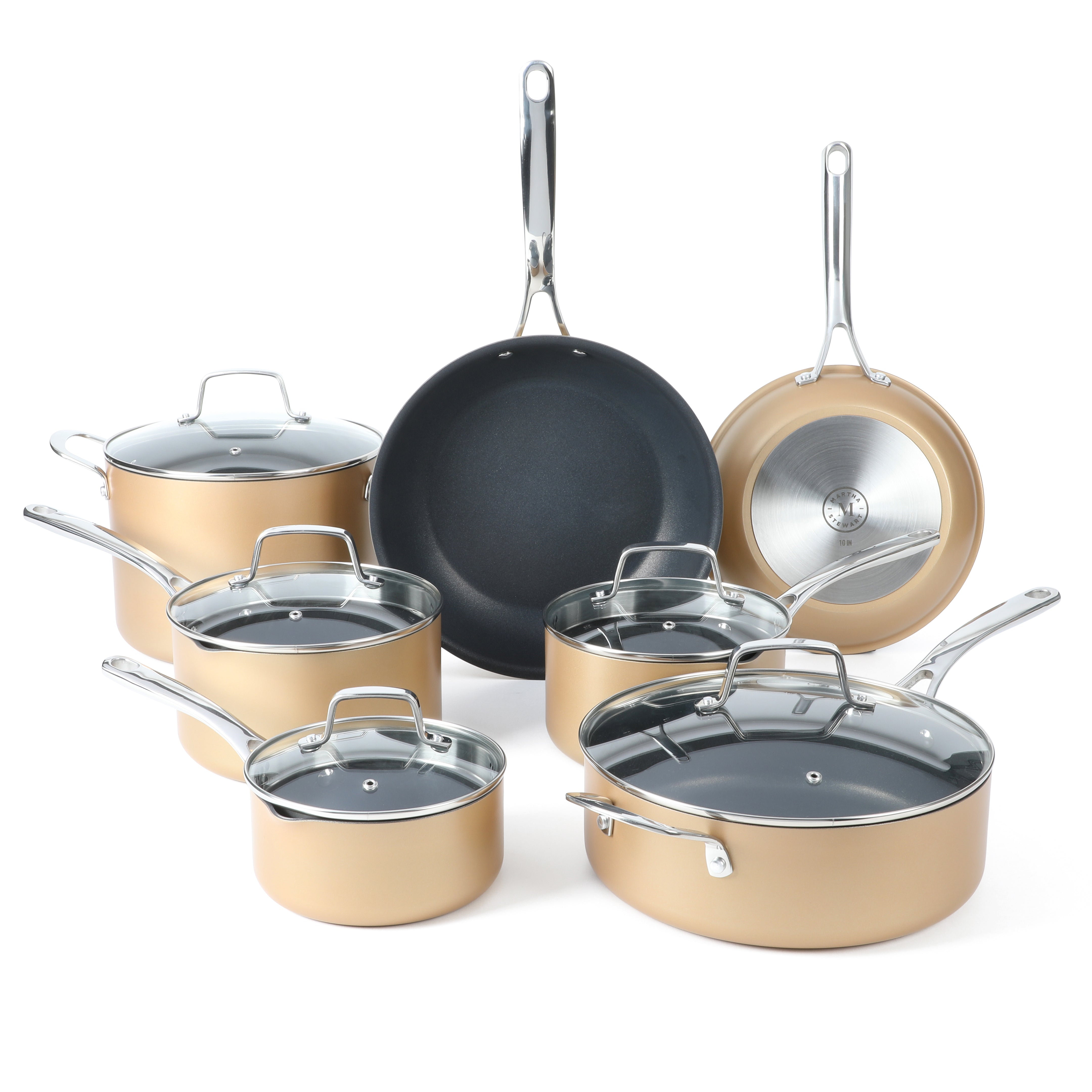 Cook N Home 12 Piece Nonstick Hard Anodized Cookware Set, Black