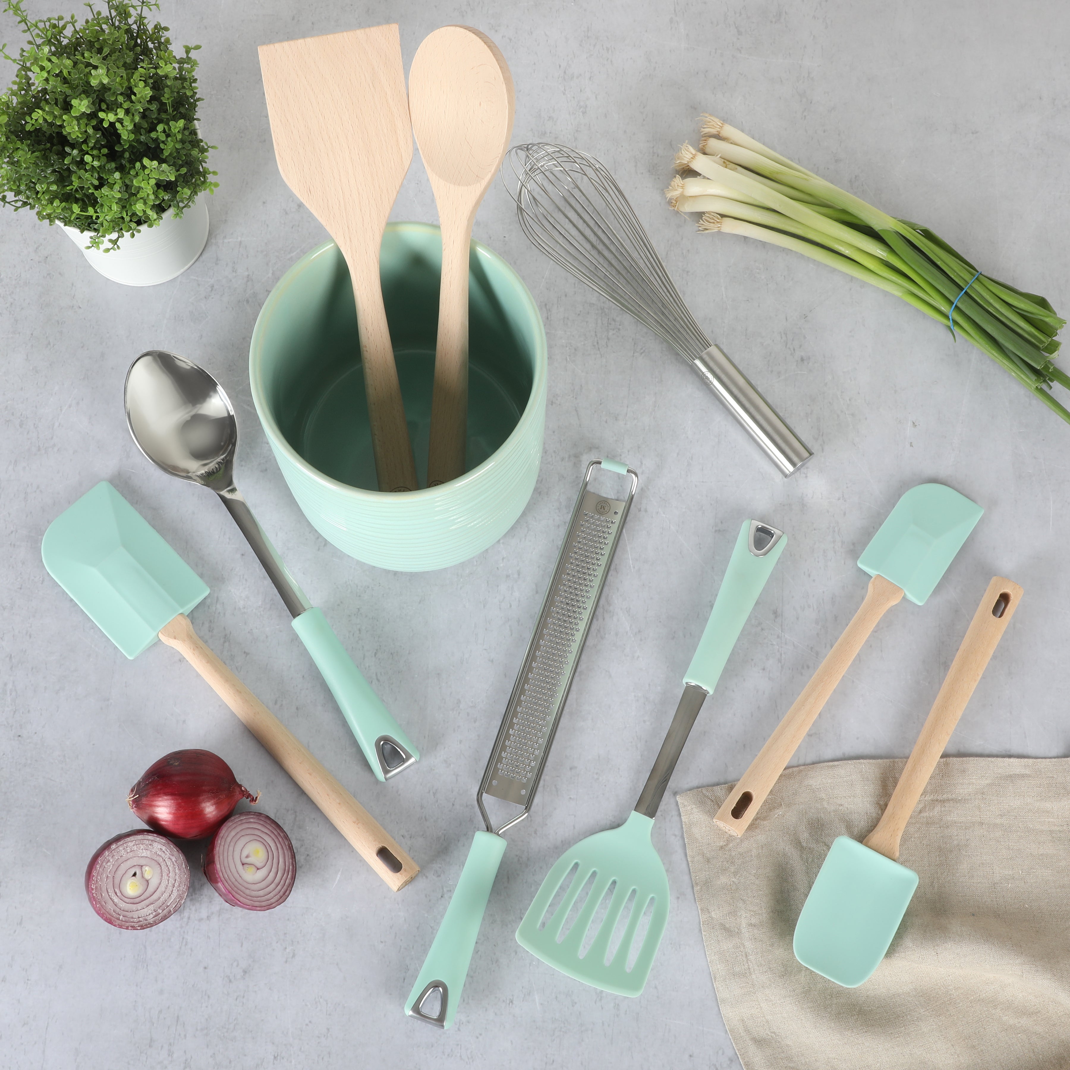 Martha Stewart 10-Piece Tools and Gadget Set w/ Ceramic Crock