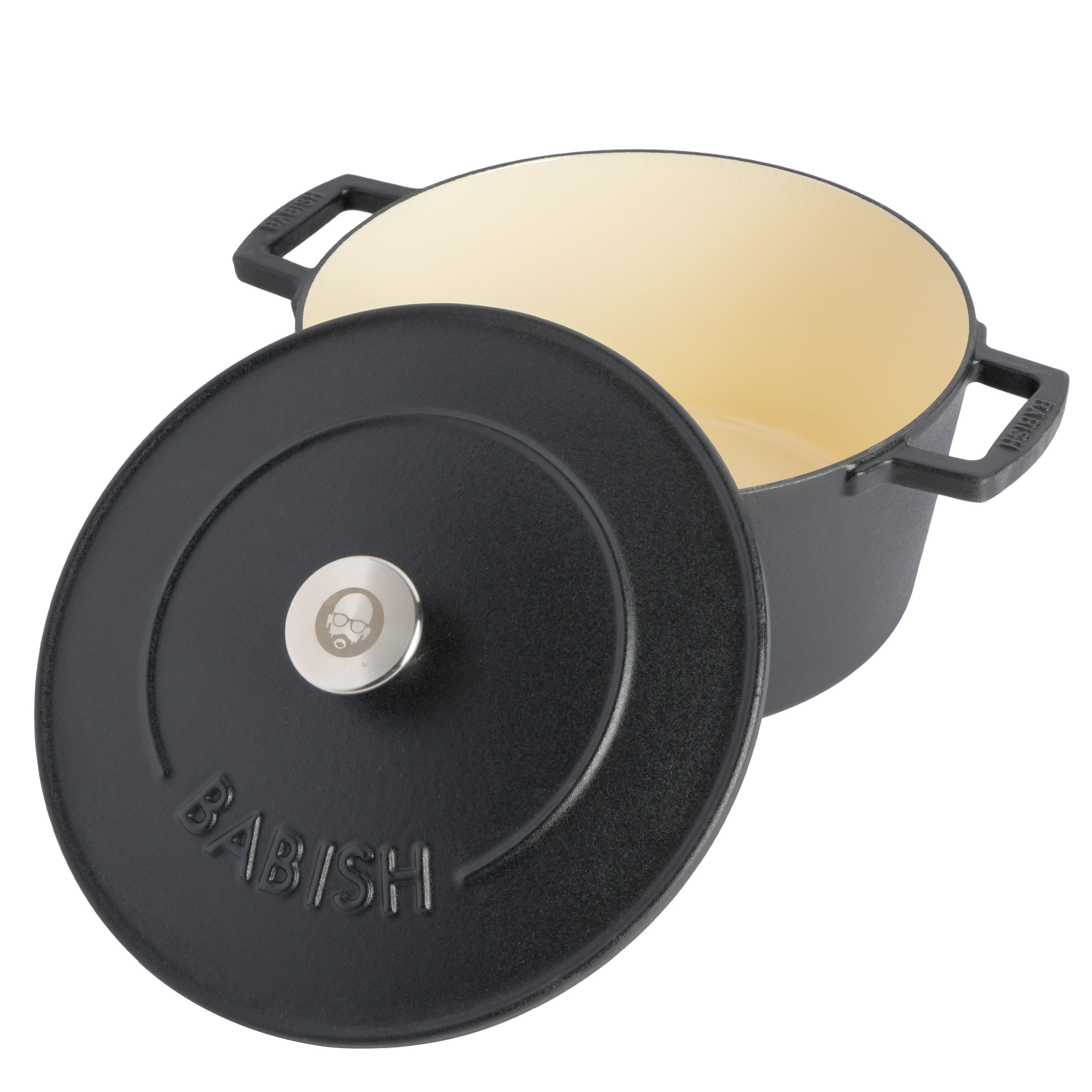 Babish 6-Quart Round Matte Enamel Cast Iron Dutch Oven Pot With Lid