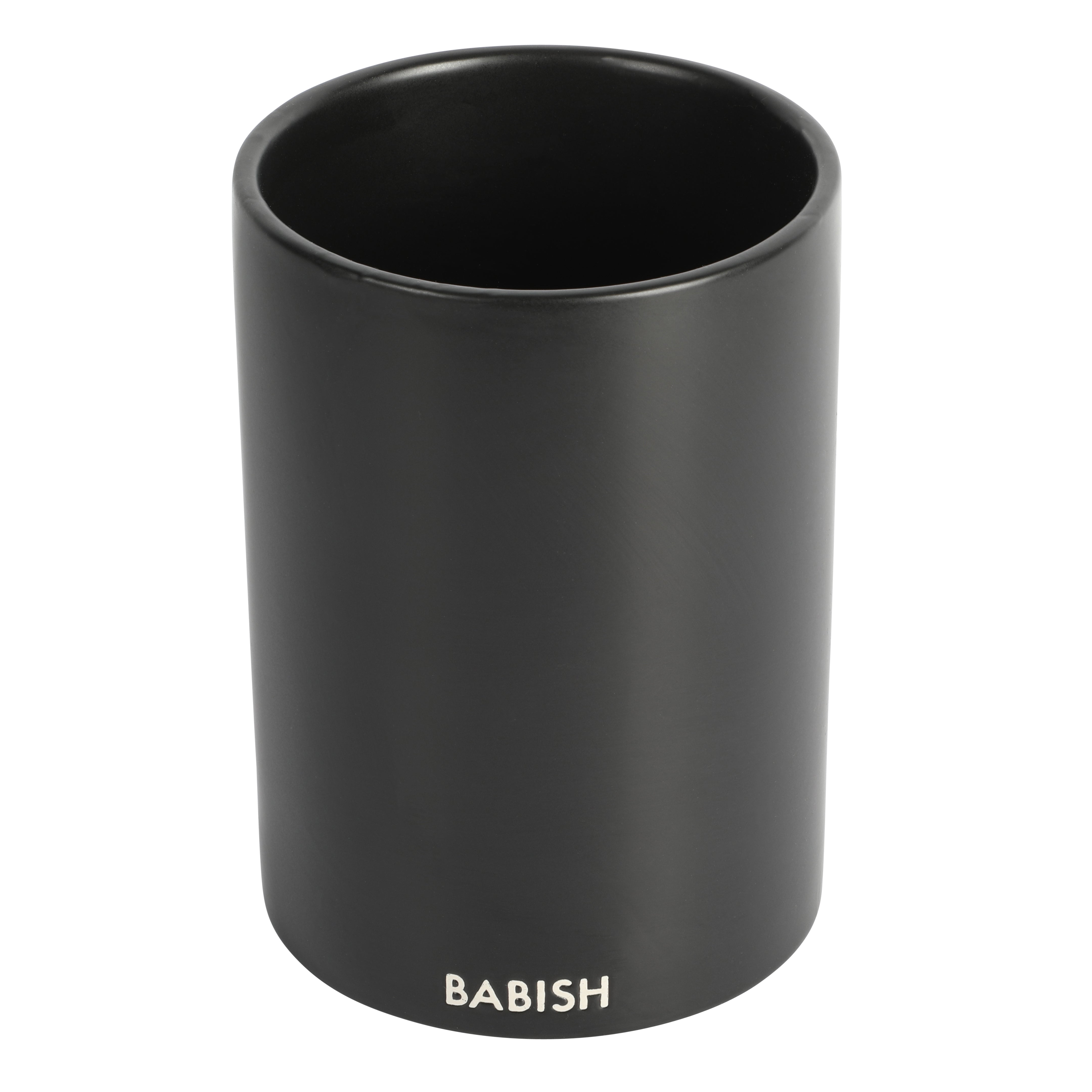 Babish Stoneware Tool Crock & Utensil Holder, Black