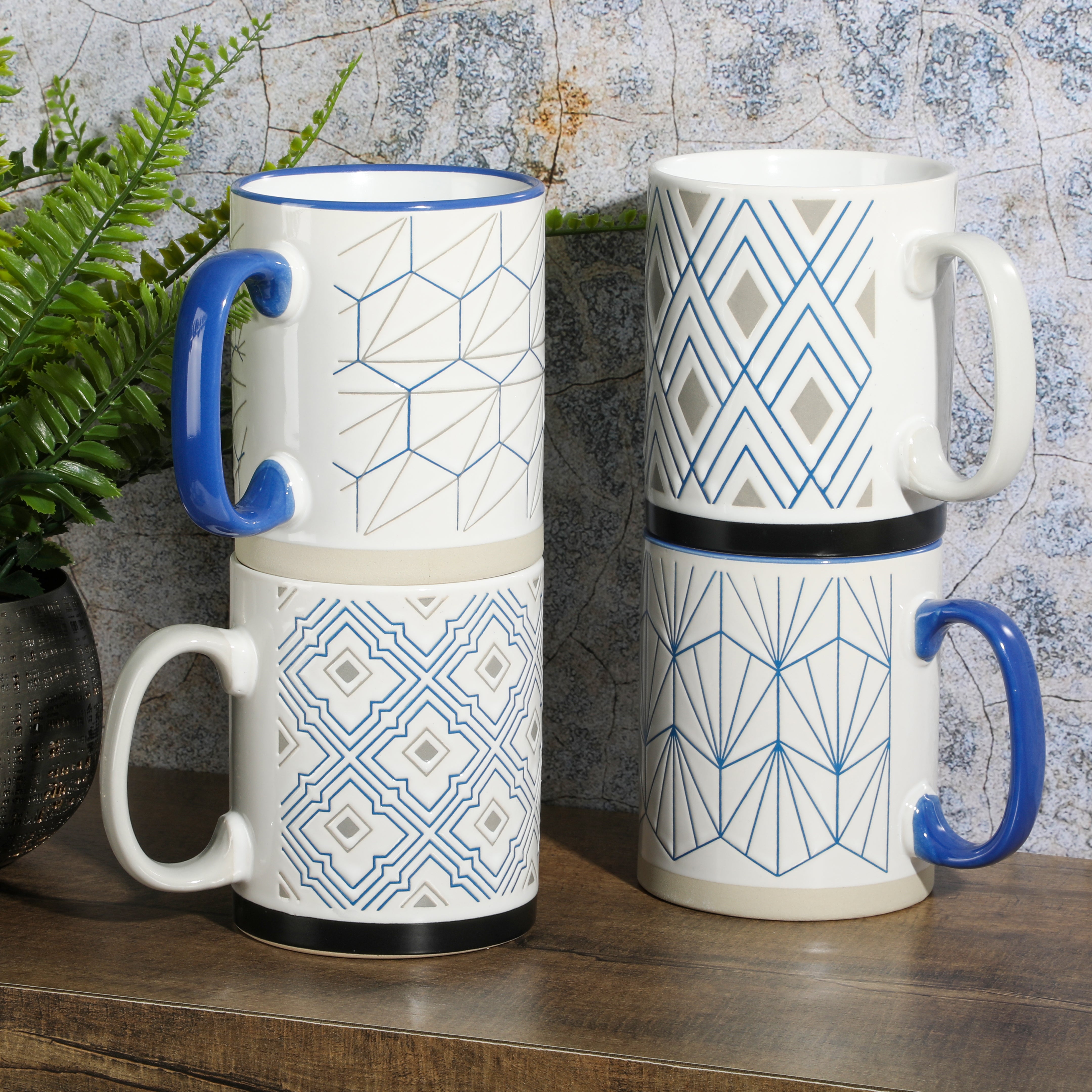 Gibson Home Parkmill 17oz 4-Pack Stoneware Mugs