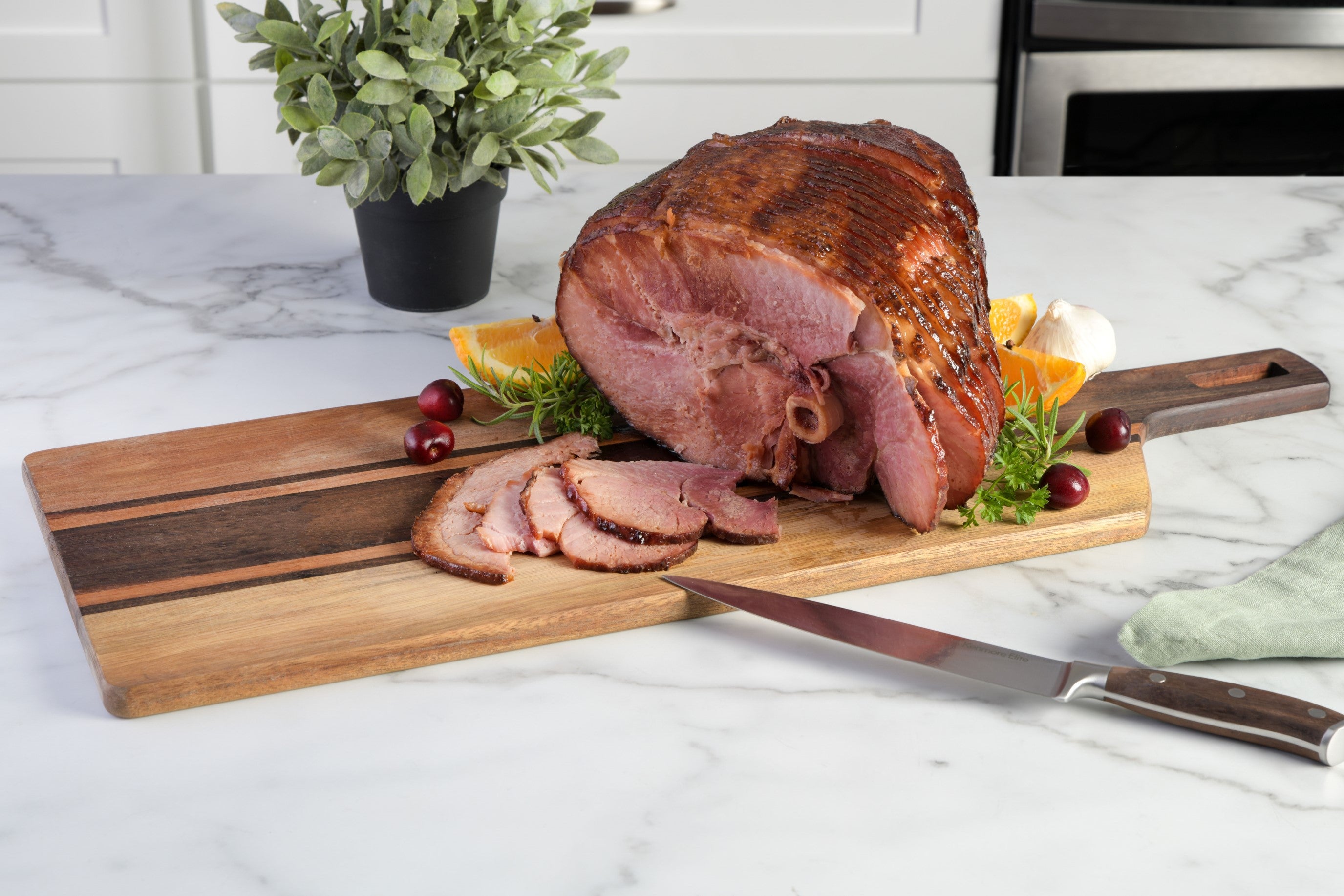 Kenmore San Ysidro 26.5" x 10" Acacia Wood Cutting and Serving Charcuterie Board w/ Handle
