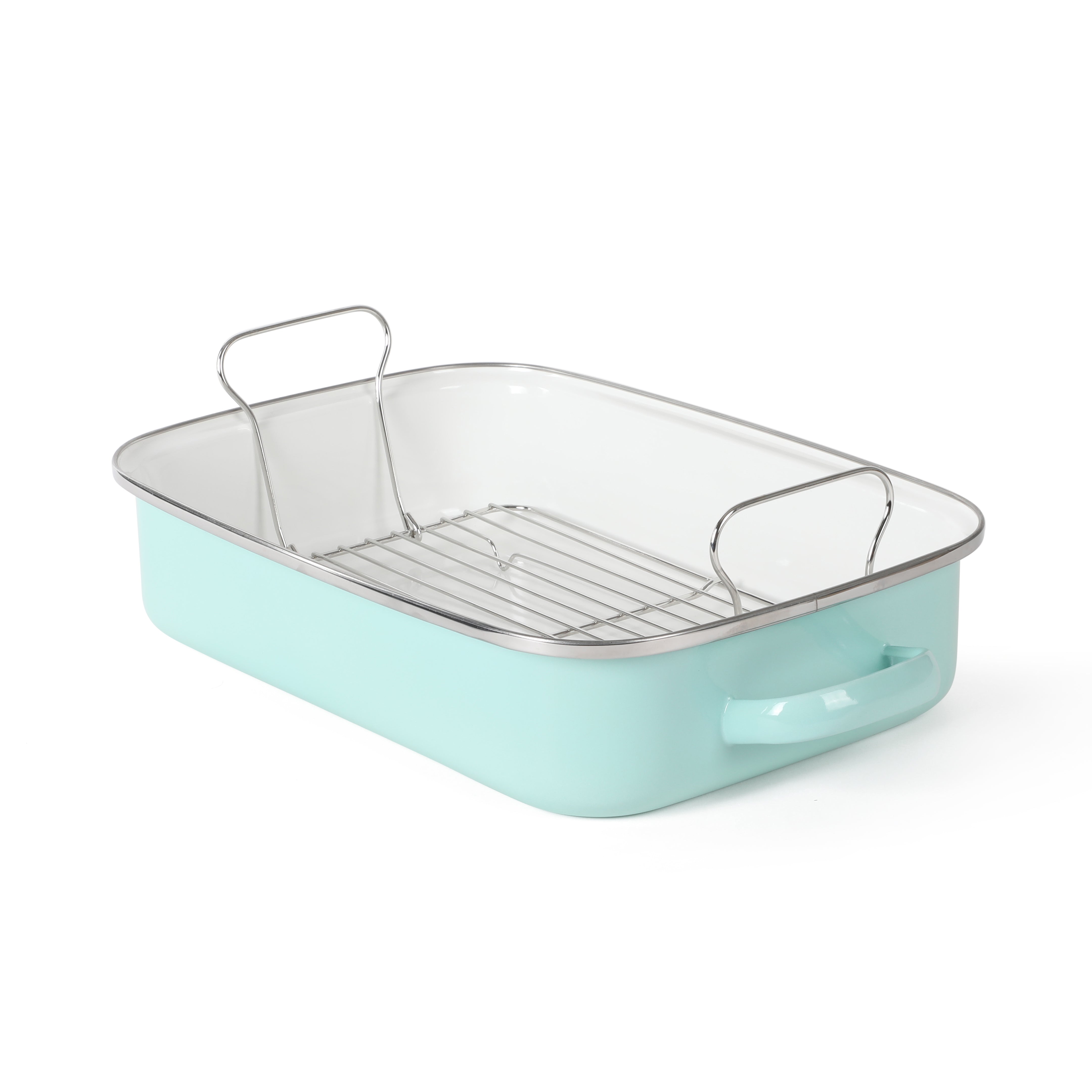 Martha Stewart Thayer Enamel on Steel 16" Roaster Pan w/ Stainless Steel Rack