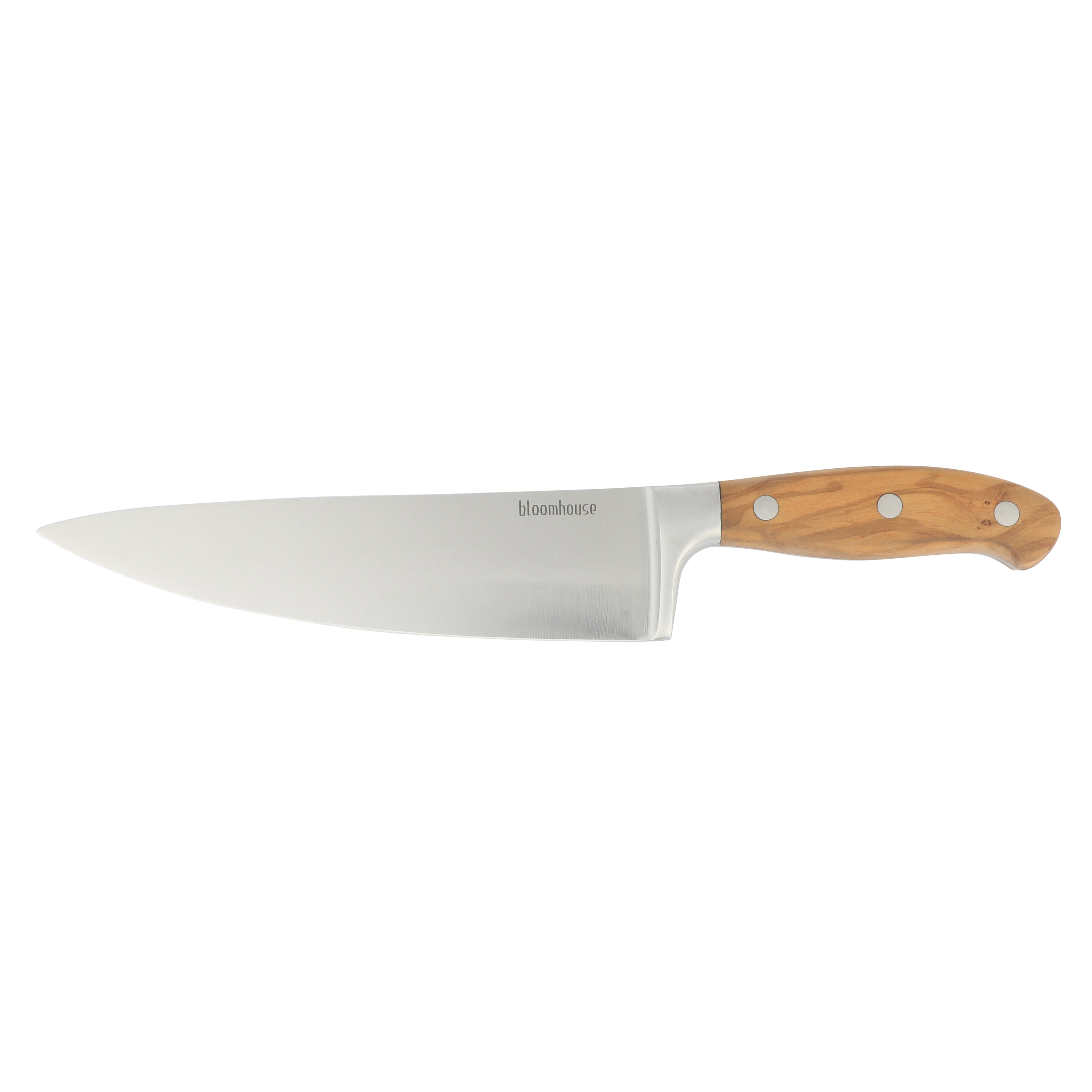 Bloomhouse 8 Inch German Steel Chef's Knife w/ Olive Wood Forged Handle