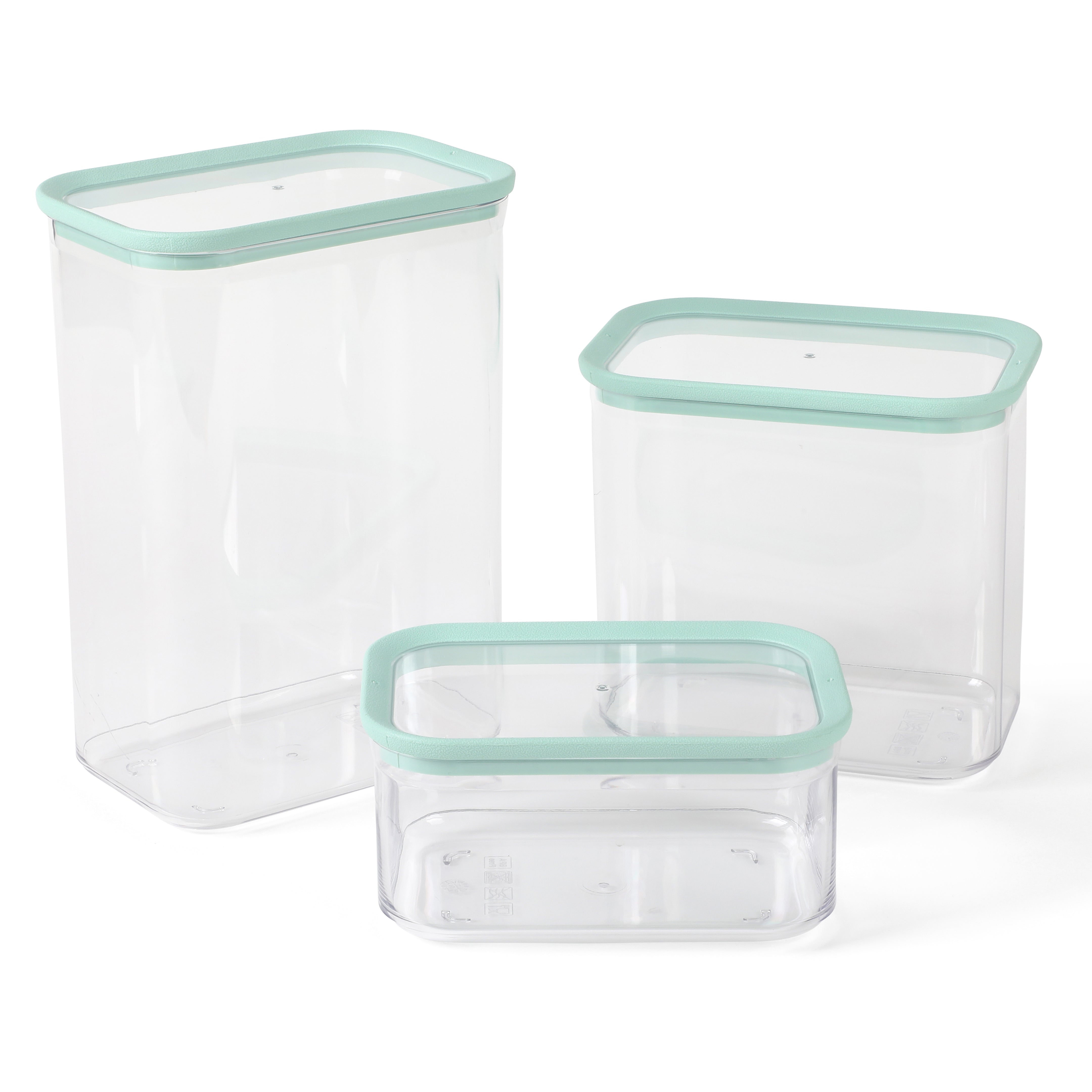 Martha Stewart Seavey 6-Piece (51.4oz, 35.5oz, 21.6oz) Square Borosilicate Glass Storage Container Set w/ Lids