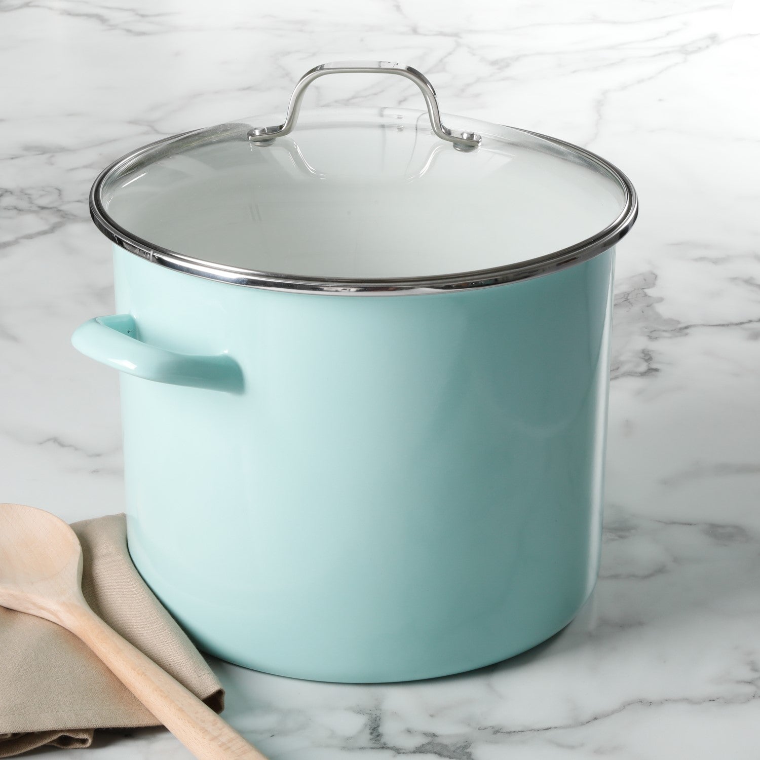 Martha Stewart Thayer Enamel on Steel 12-Quart Stock Pot w/ Glass Lid