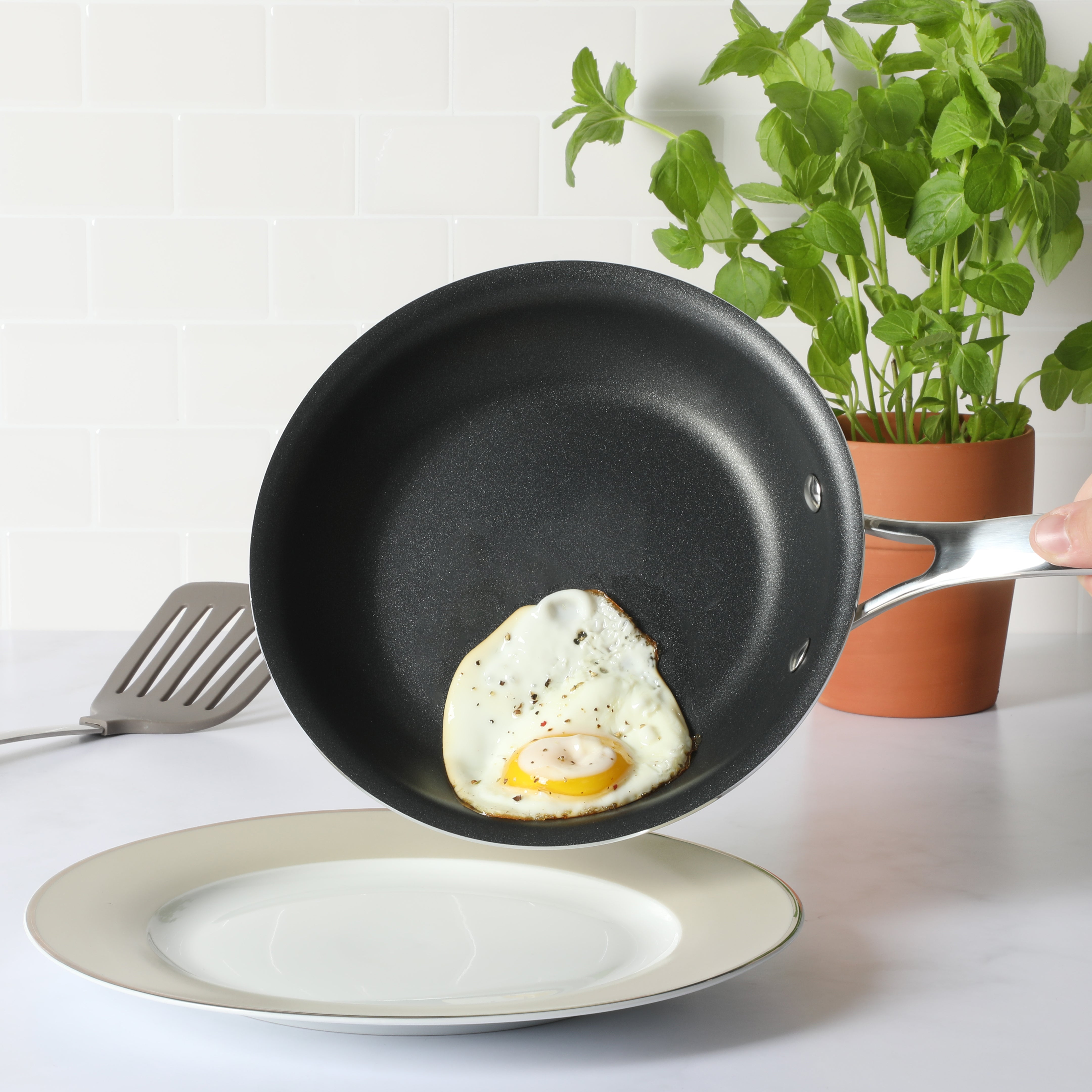 Martha Stewart Lockton 2-Piece 10" & 12" Enameled Aluminum Non-Stick Fry Pan Set