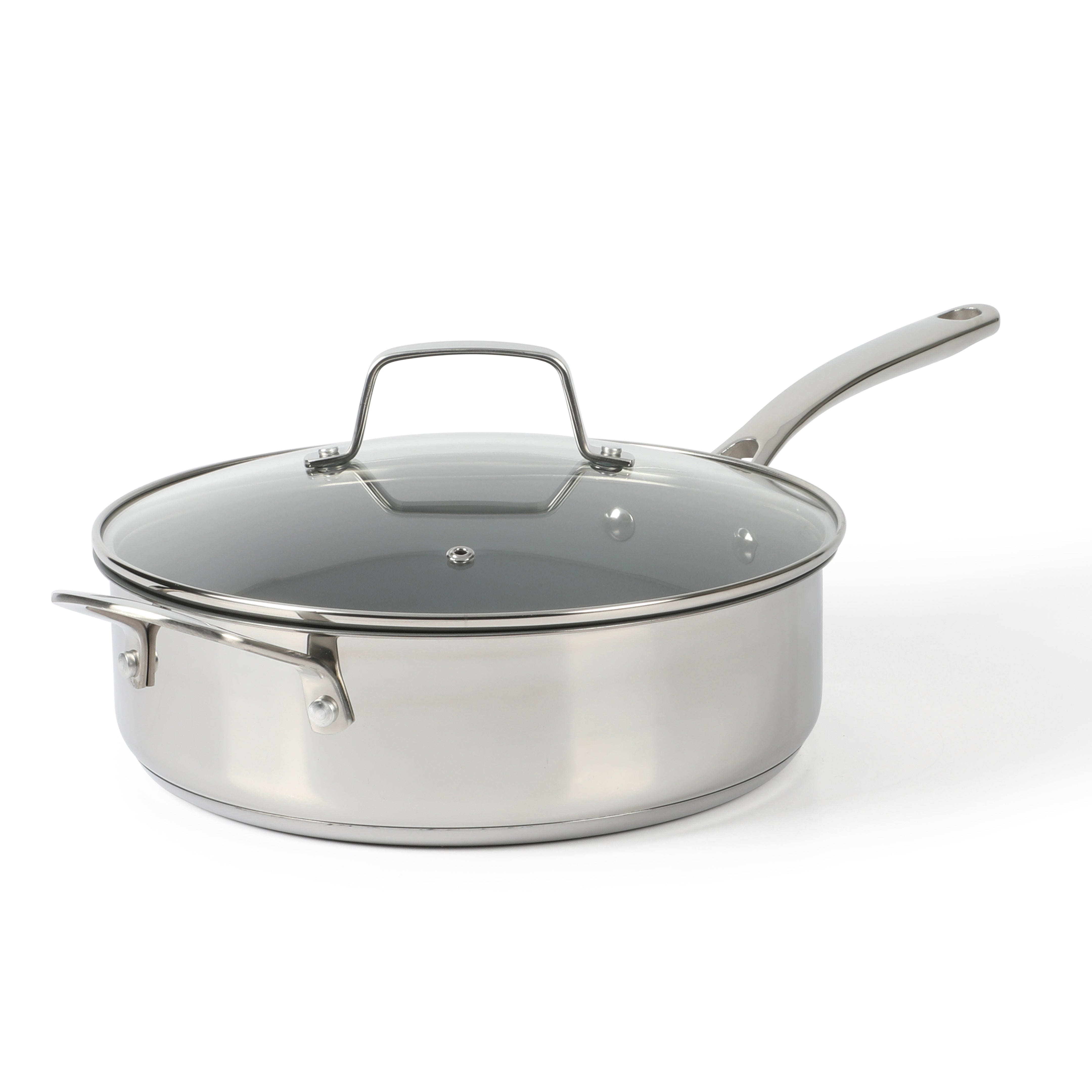 Martha Stewart Delaroux 4-Quart Stainless Steel Saute Pan w/ Ceramic Non-Stick Interior