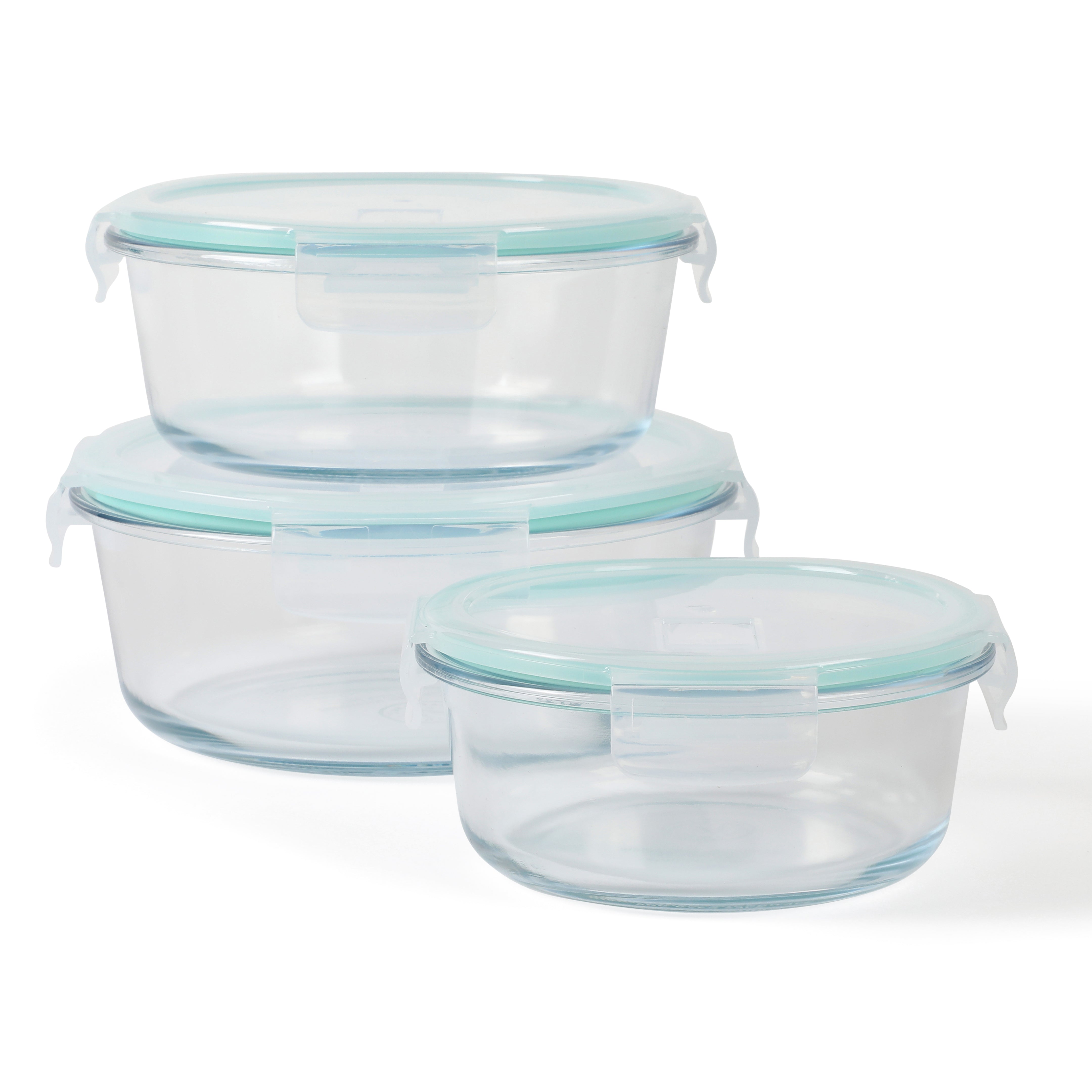 Martha Stewart Lamoine 6-Piece (44oz, 32oz, 22oz) Round Borosilicate Glass Storage Container Set w/ Lids