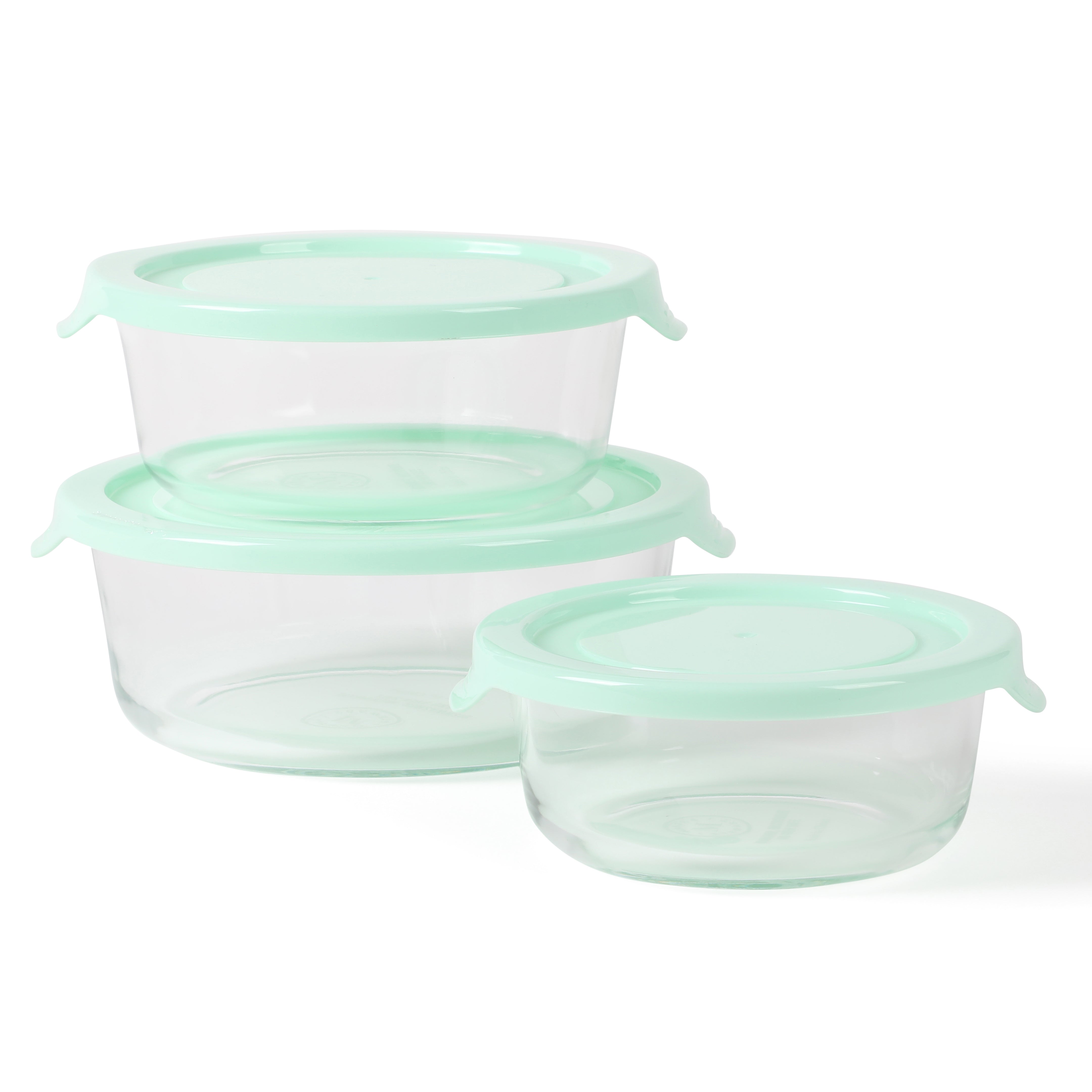 Martha Stewart Hadsell 6-Piece (32.1oz, 22oz, 13.5oz) Round Borosilicate Glass Storage Container Set w/ Lids
