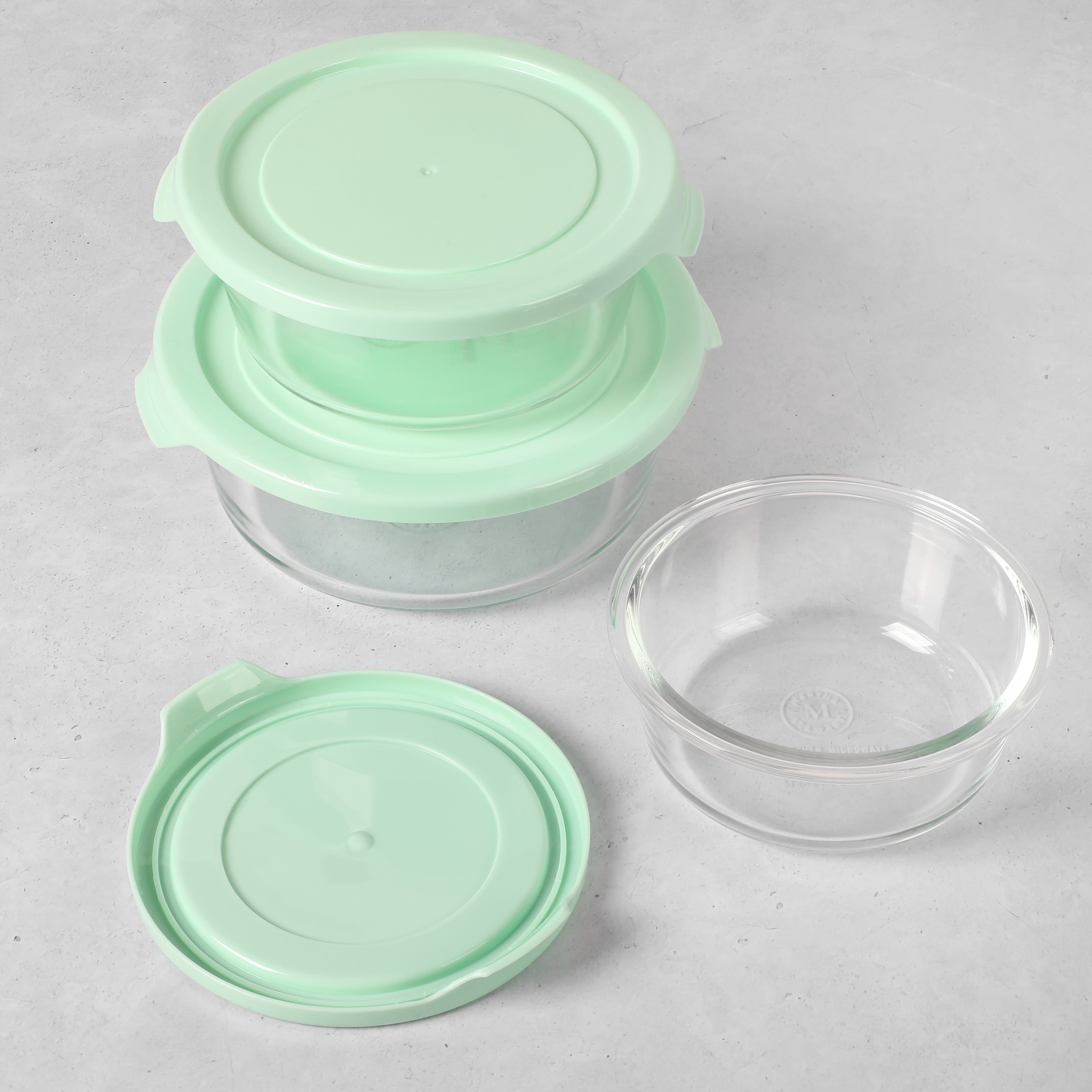 Martha Stewart Hadsell 6-Piece (32.1oz, 22oz, 13.5oz) Round Borosilicate Glass Storage Container Set w/ Lids