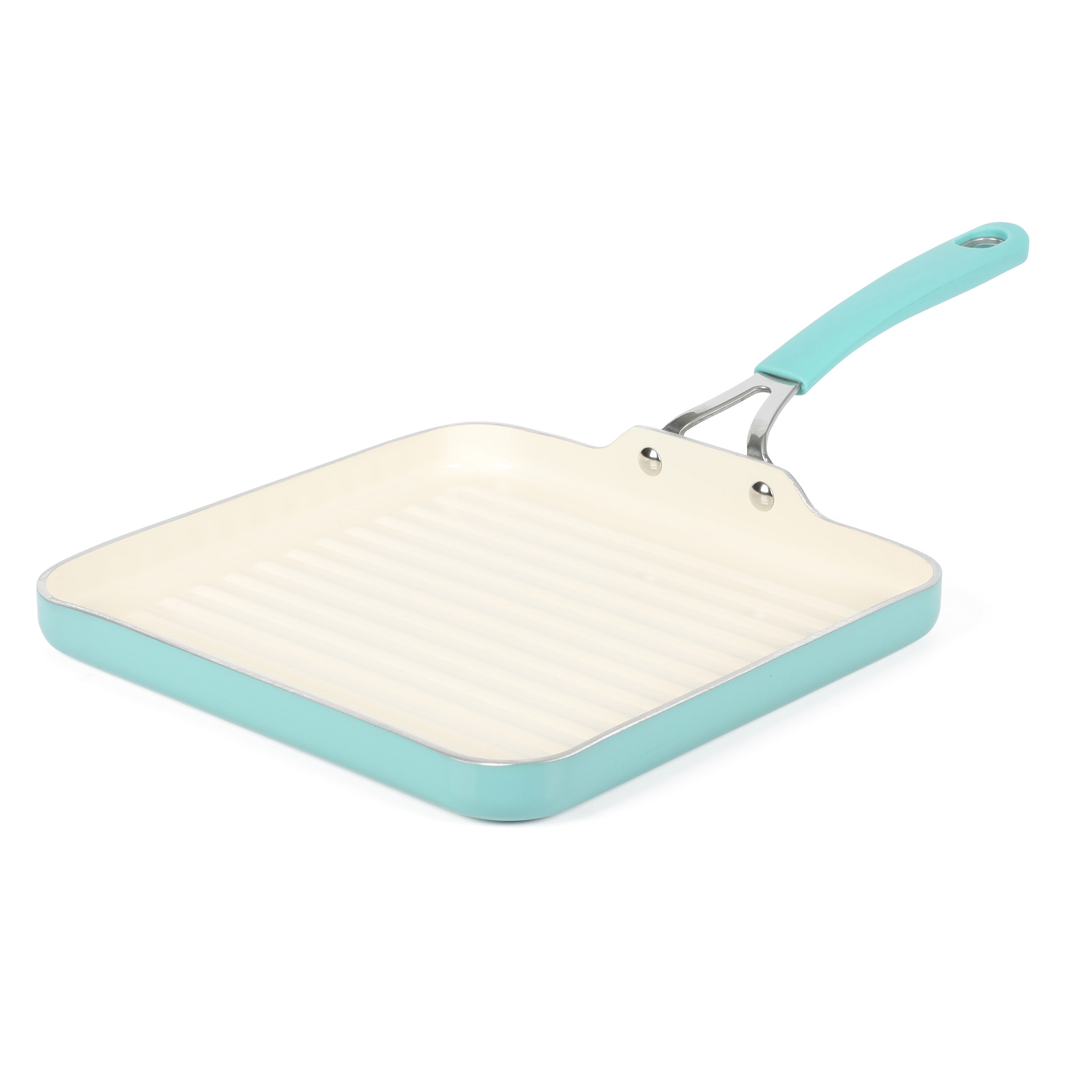 Martha Stewart Everyday Charlemont 10-Inch Teal Aluminum Square Griddle
