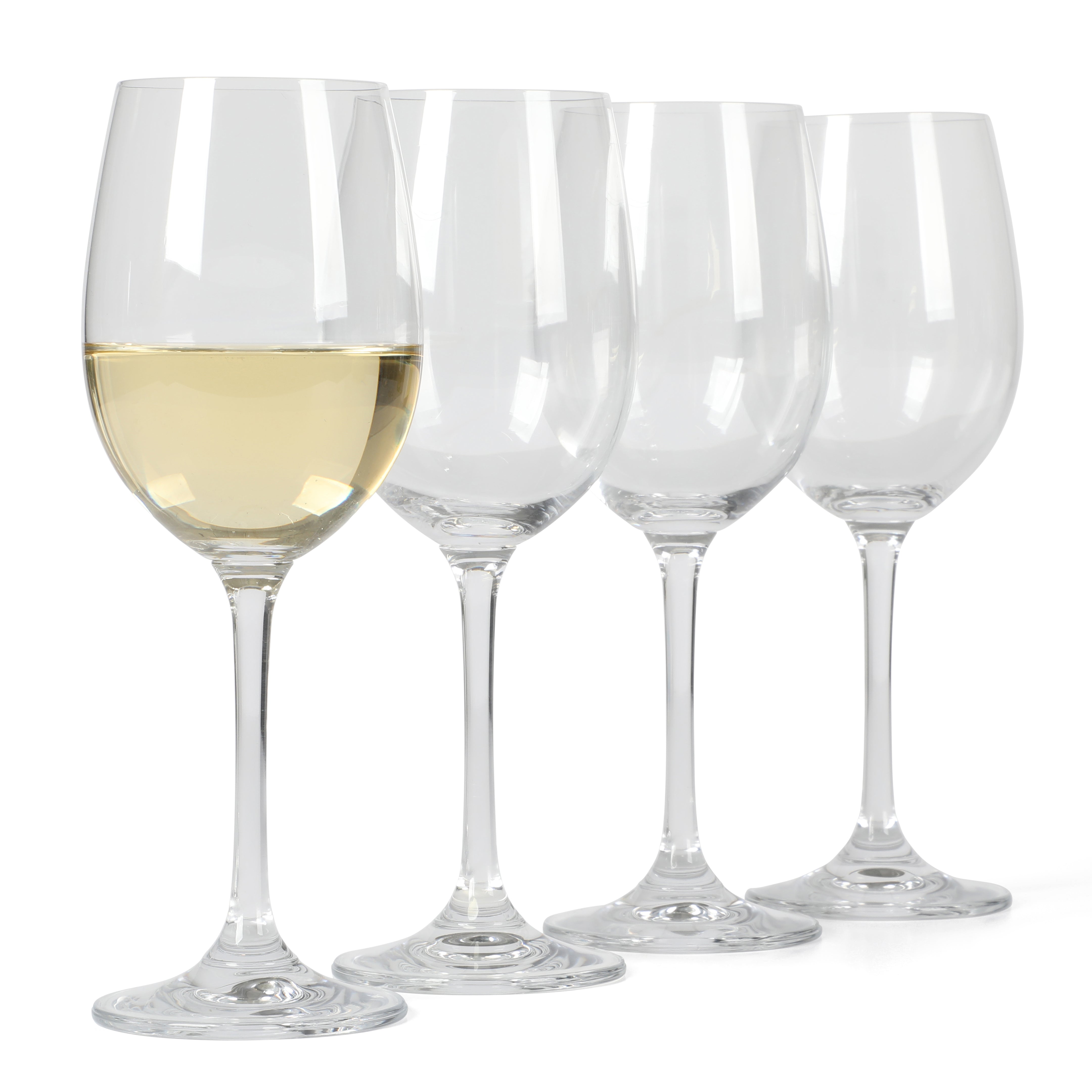 Square Wine Glasses Set of 4 with Stem (14 oz