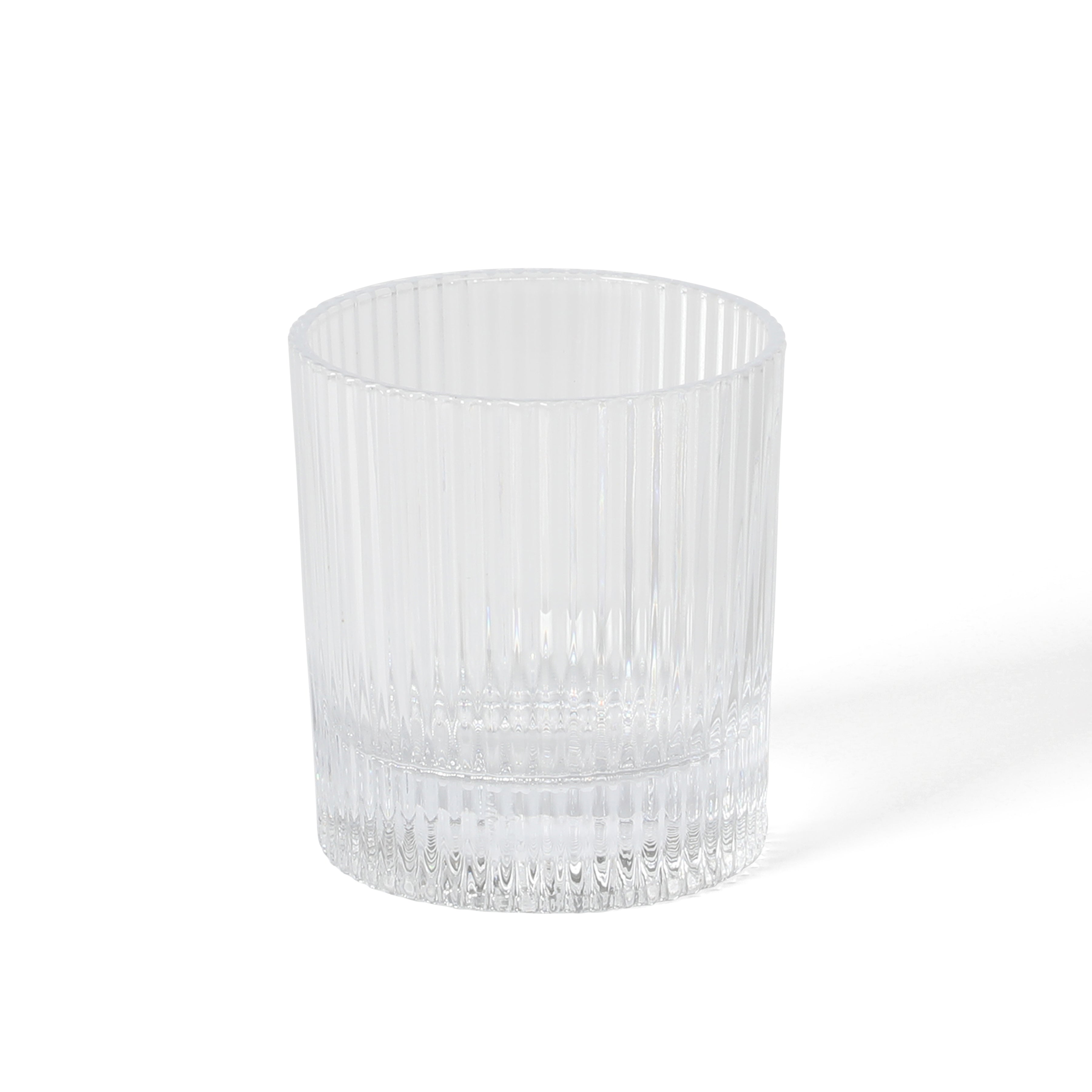 Martha Stewart Bayville Decanter Plus 4 Whiskey 10 OZ DOF Embossed Glassware Set