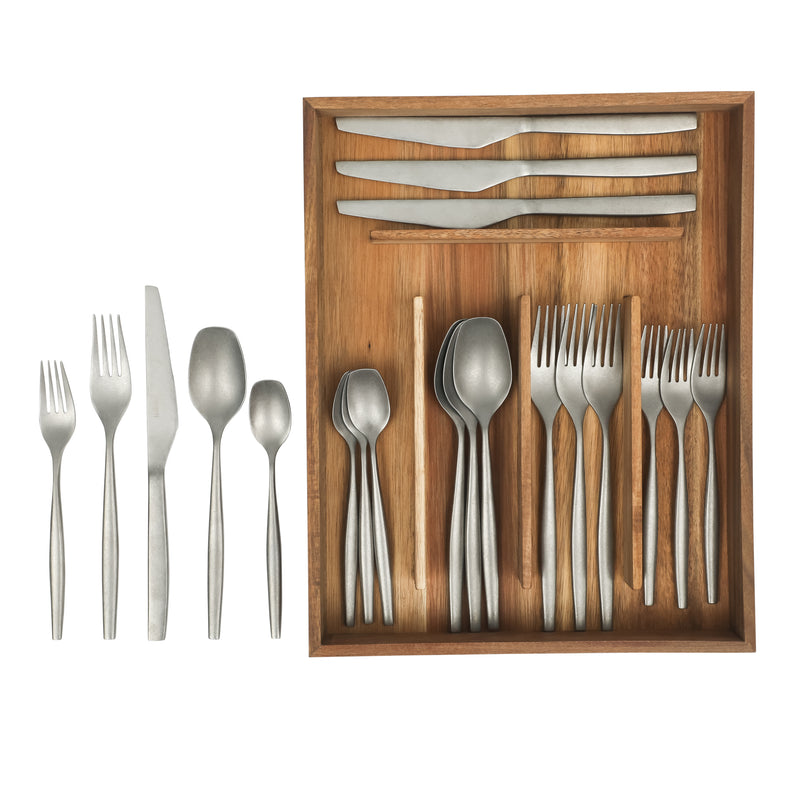Bloomhouse 20 Piece Stone Washed Flatware Set