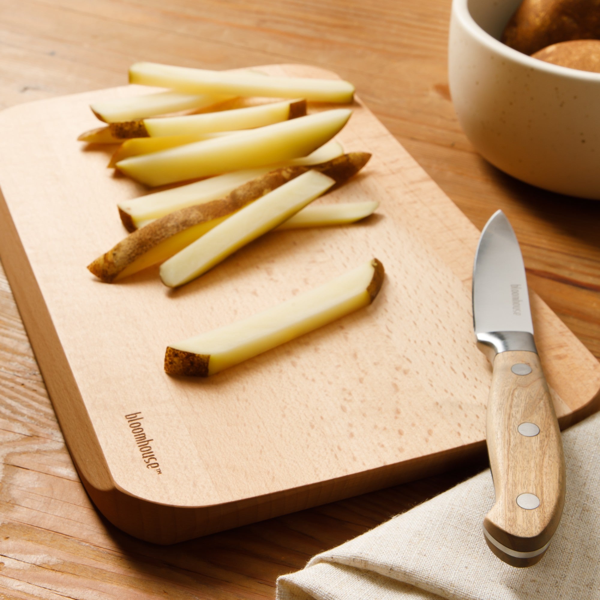 Bloomhouse Made in Lake Como, Italy Oil Coated Italian Beech Wood Cutting Board