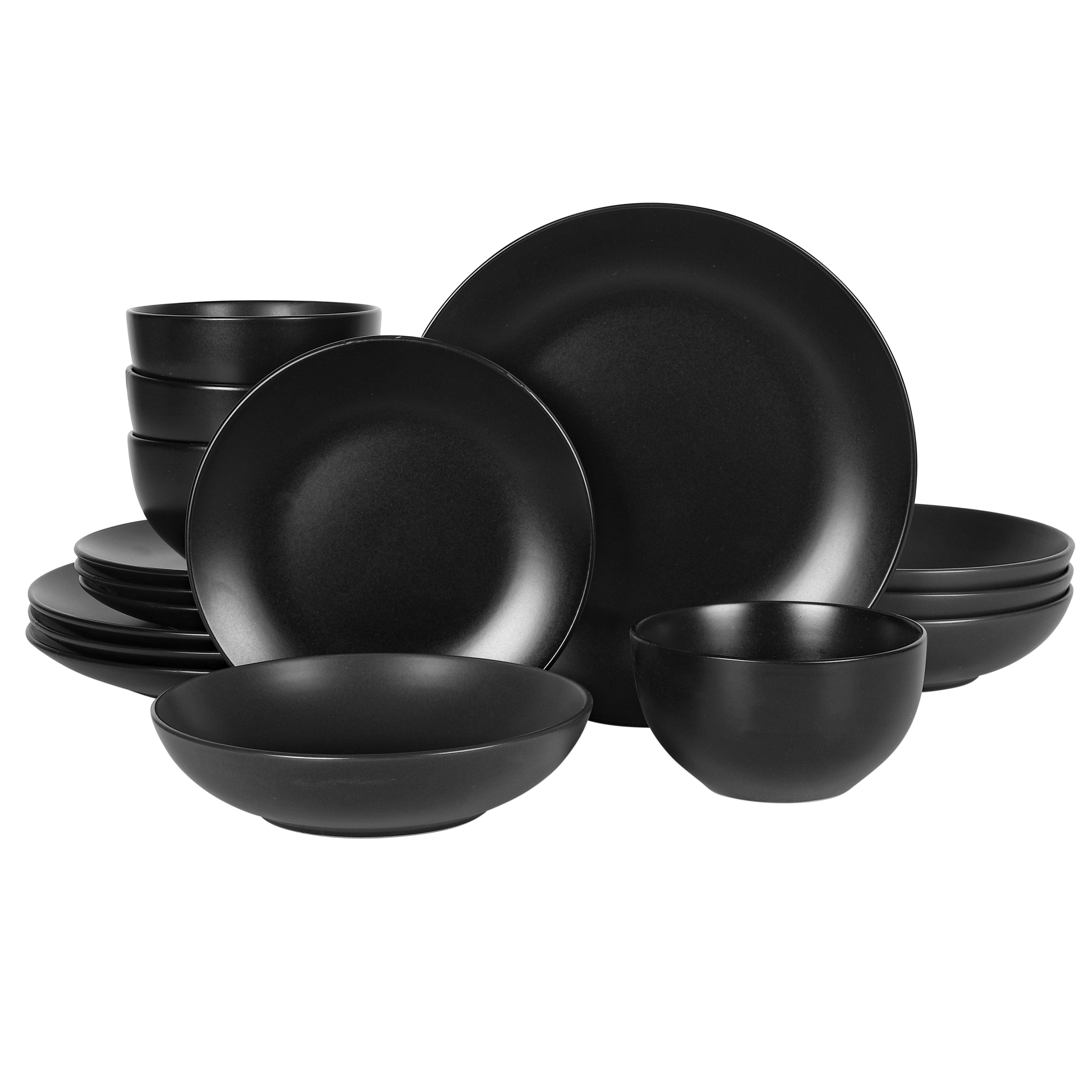 Gibson Home Queenslane 16 Piece Double Bowl Plates and Bowls Dinnerware Set