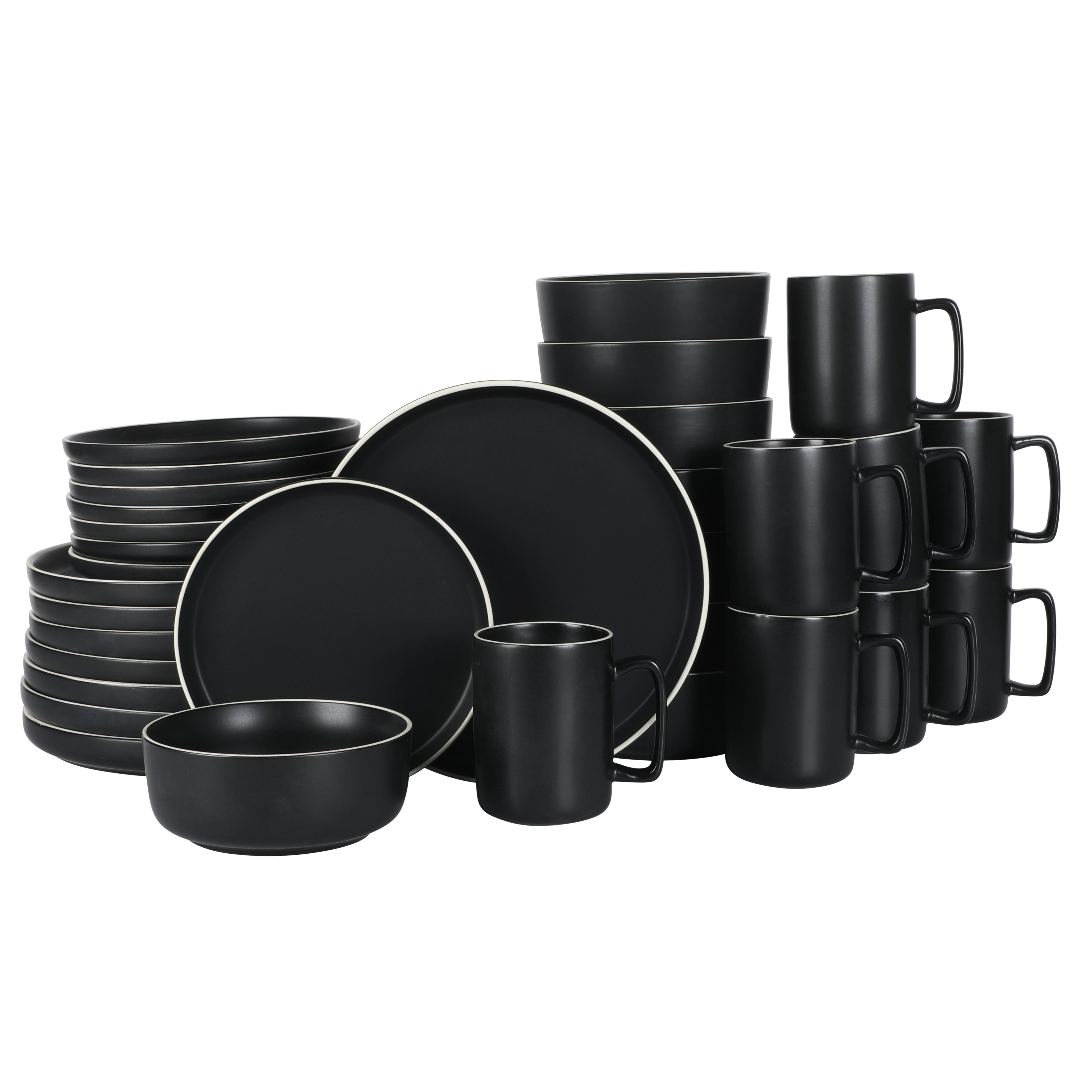 Gibson Home Zuma Nuevo 32 Piece Plates, Bowls, and Mug (Service for 8)