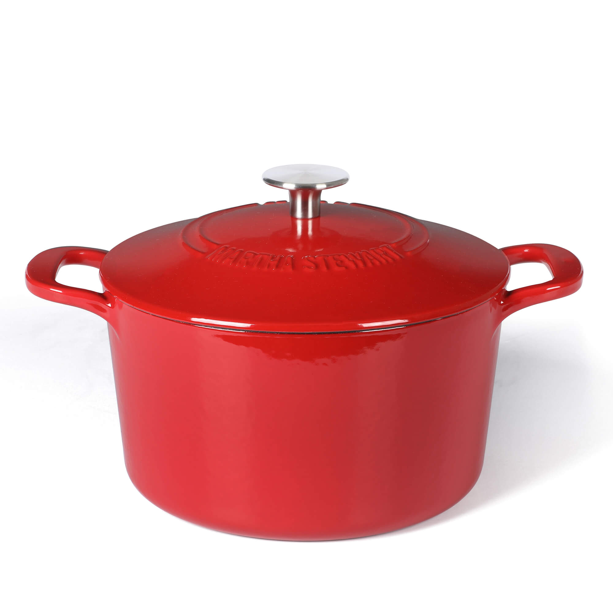 Martha Stewart Gatwick 4 Quart Enamel Cast Iron Dutch Oven - Red