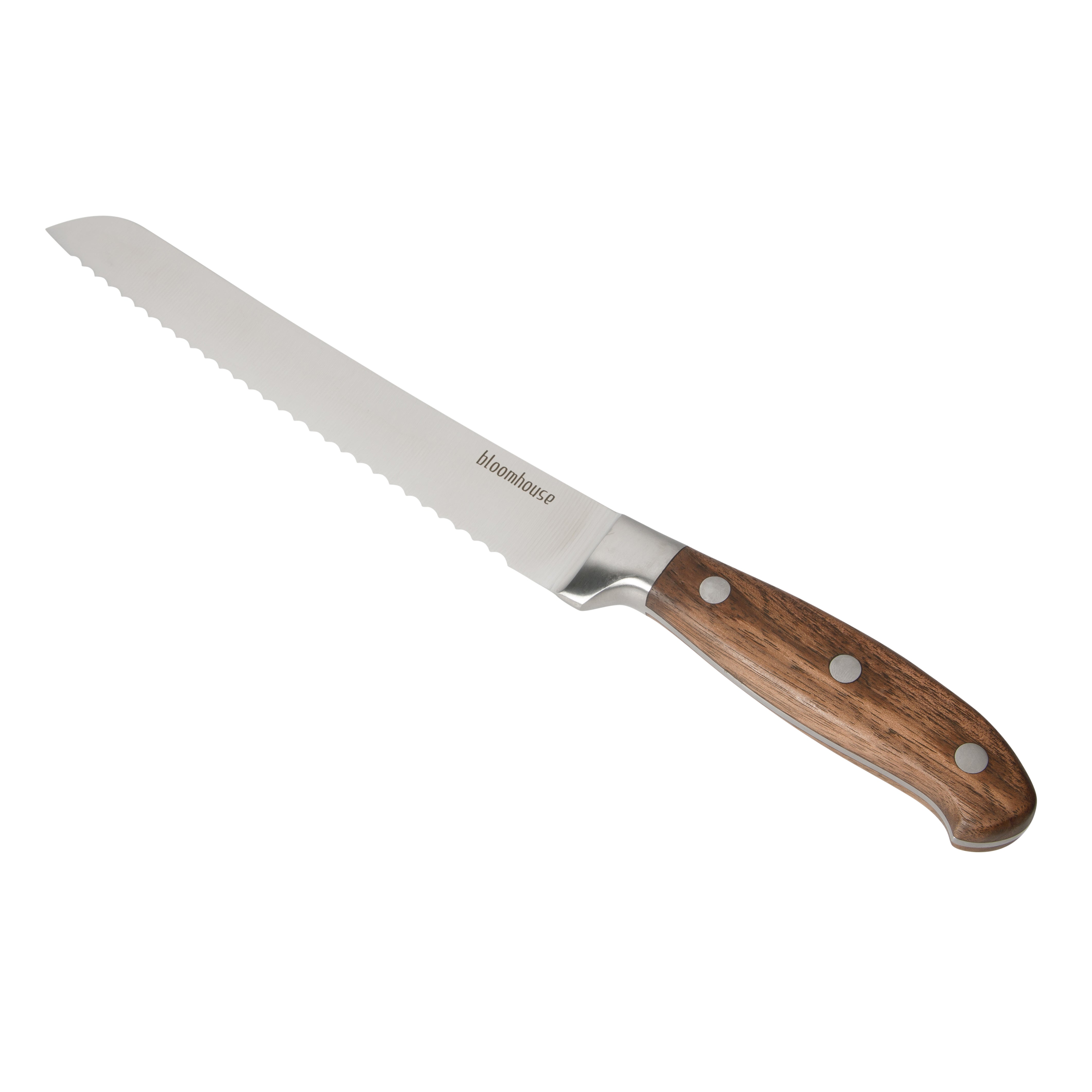 Bloomhouse 8 Inch German Steel Bread Knife W/ Walnut Wood Forged Handle