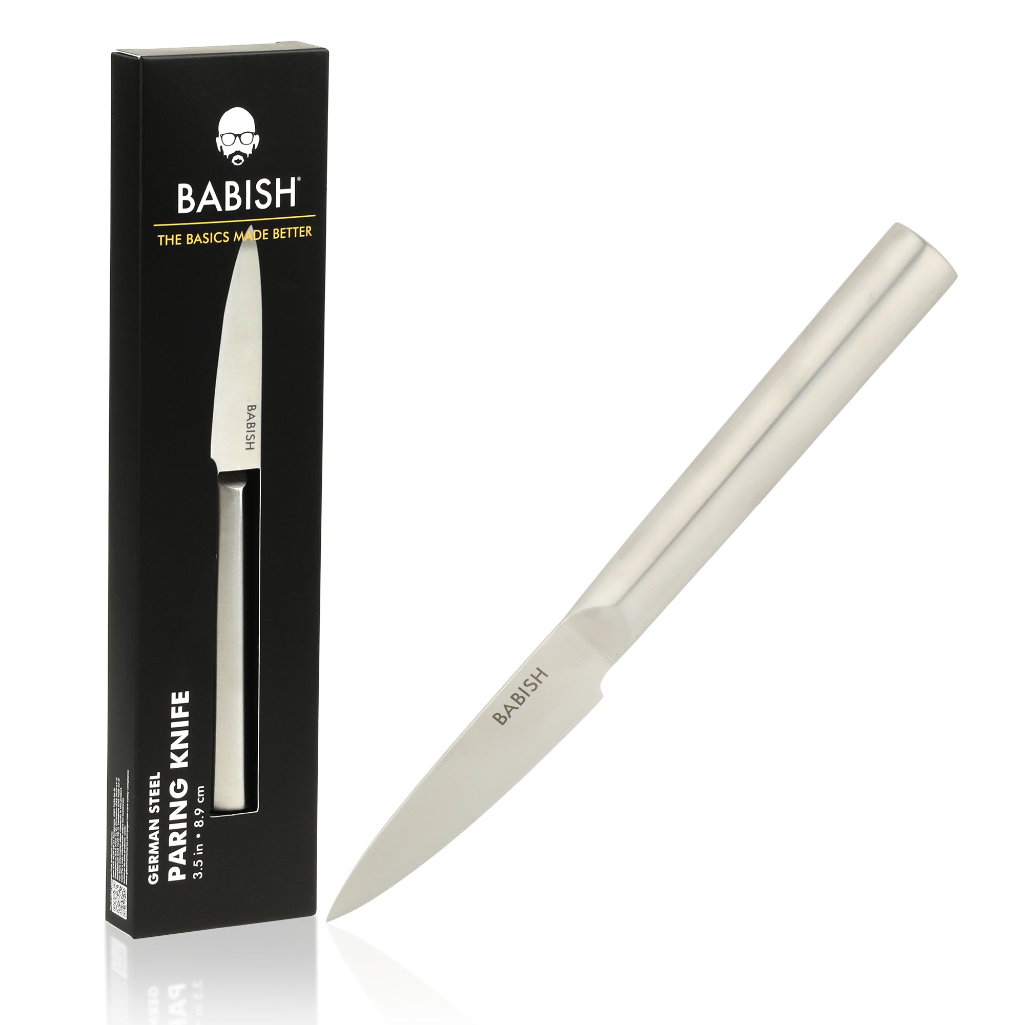 Babish 1.4116 German Stainless Steel Paring Knife – 3.5-Inch Precision Kitchen Knife for Peeling, Trimming & Prep Work, Full-Tang Blade