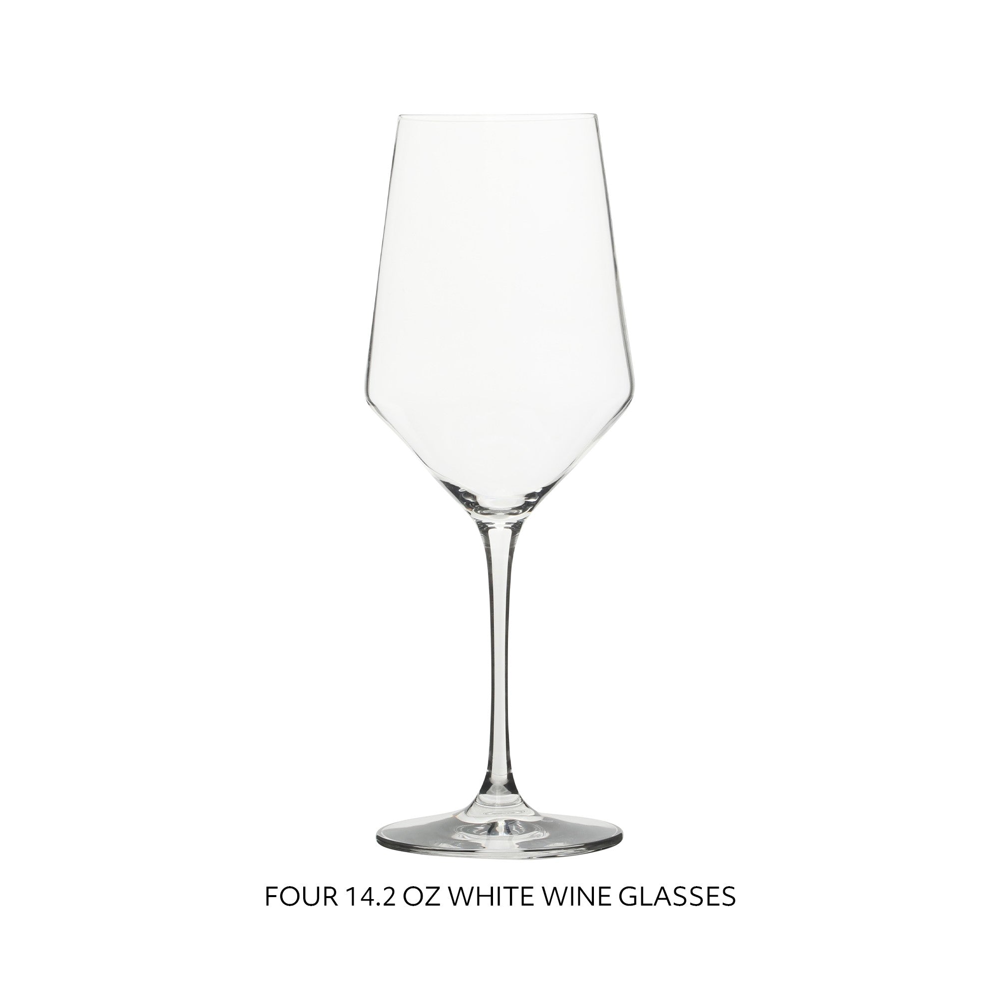 Sur La Table Kitchen Essentials Vino Breeze Crystal Clear 14 oz 4 Pack All Purpose White Wine Glass With Modern Curve Silhouette