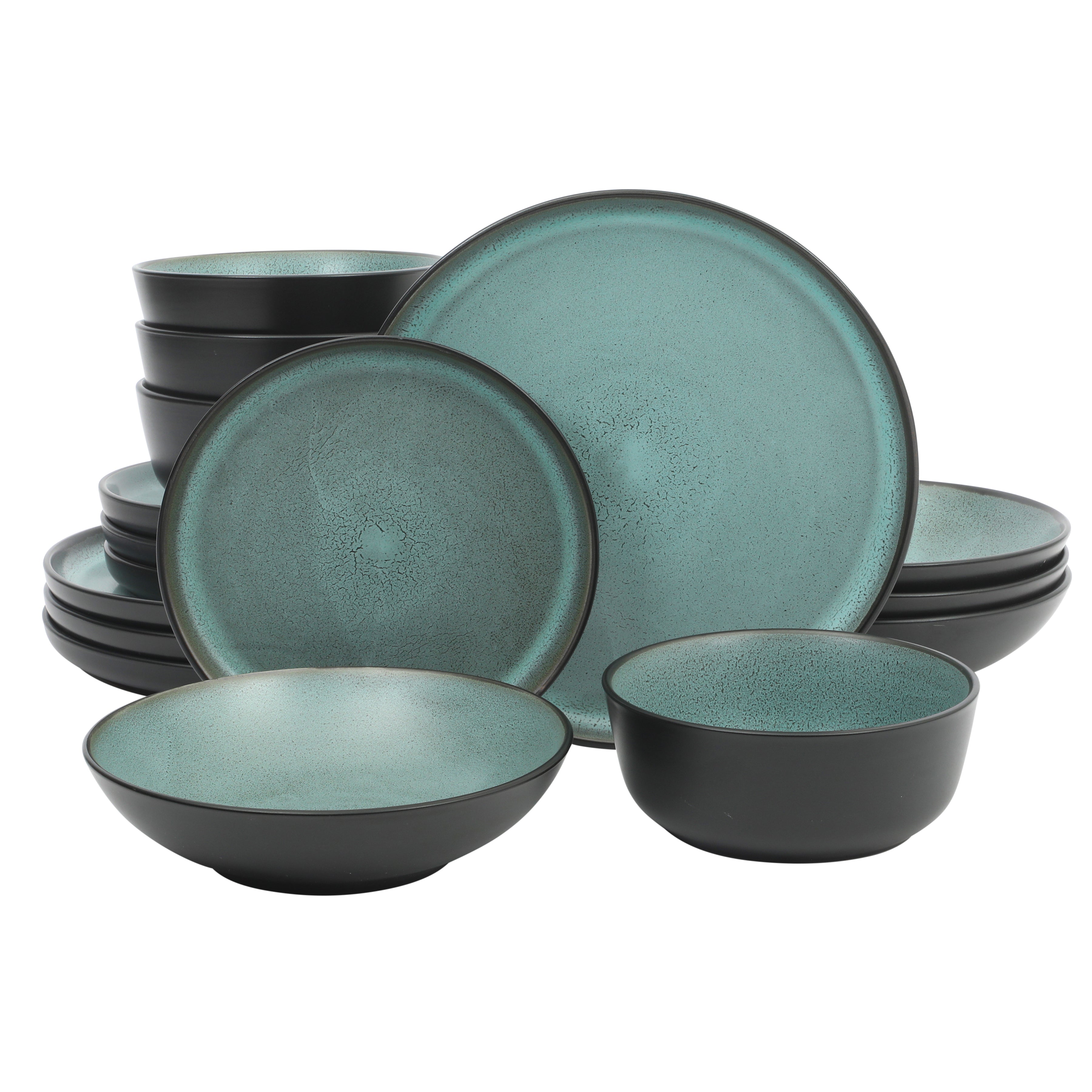 Gibson Elite Tribeca Loft 16-Piece Dinnerware Set – Matte Reactive Gla