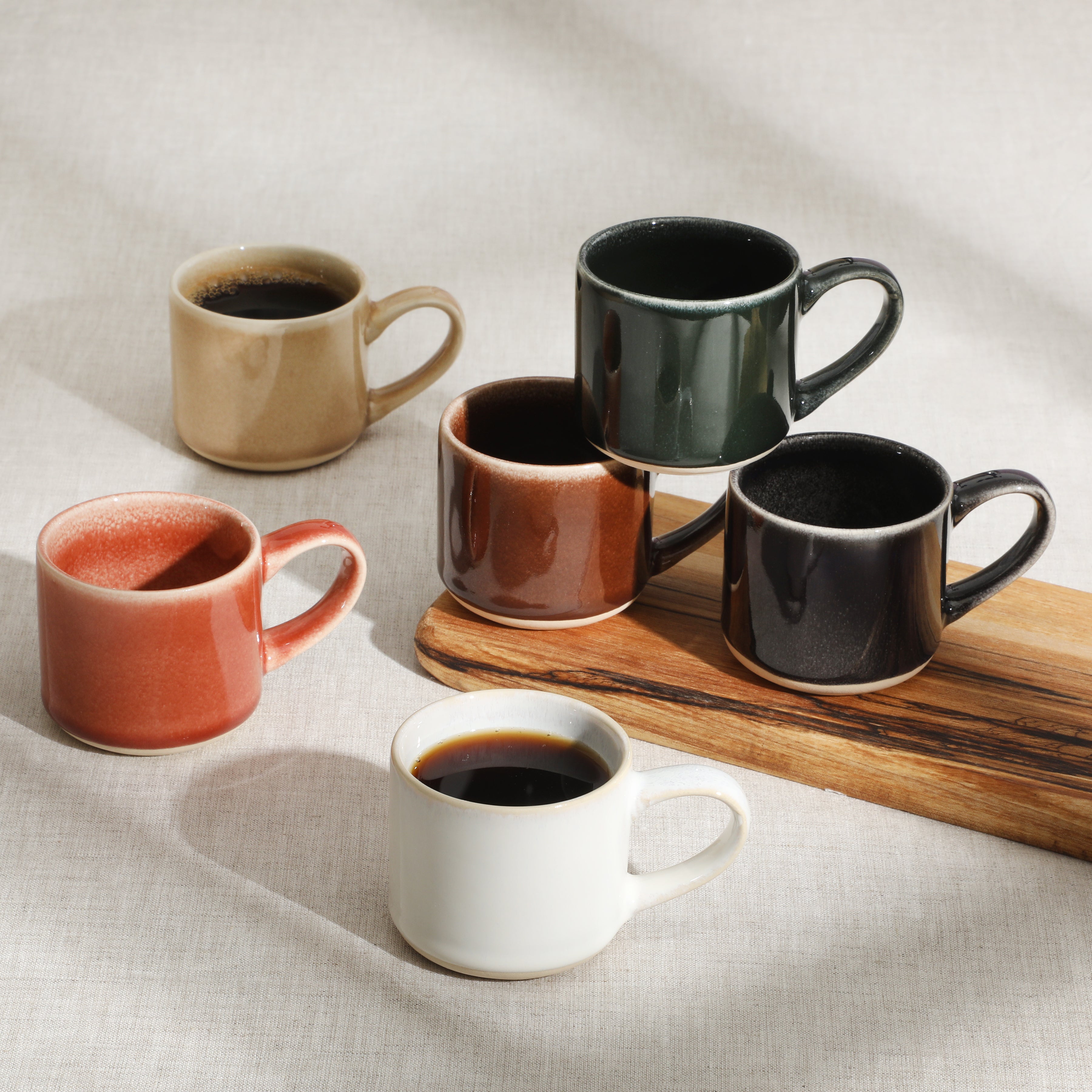 Mr. Coffee Espresso Whims 4-ounce Reactive Glaze Espresso Cup Set of 6