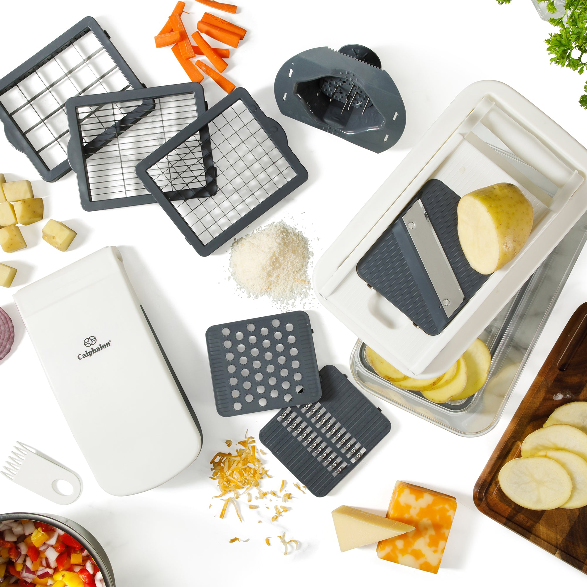 Calphalon Aero 8 in 1 Vegetable Chopper and Dicer, Food Chopper with Container