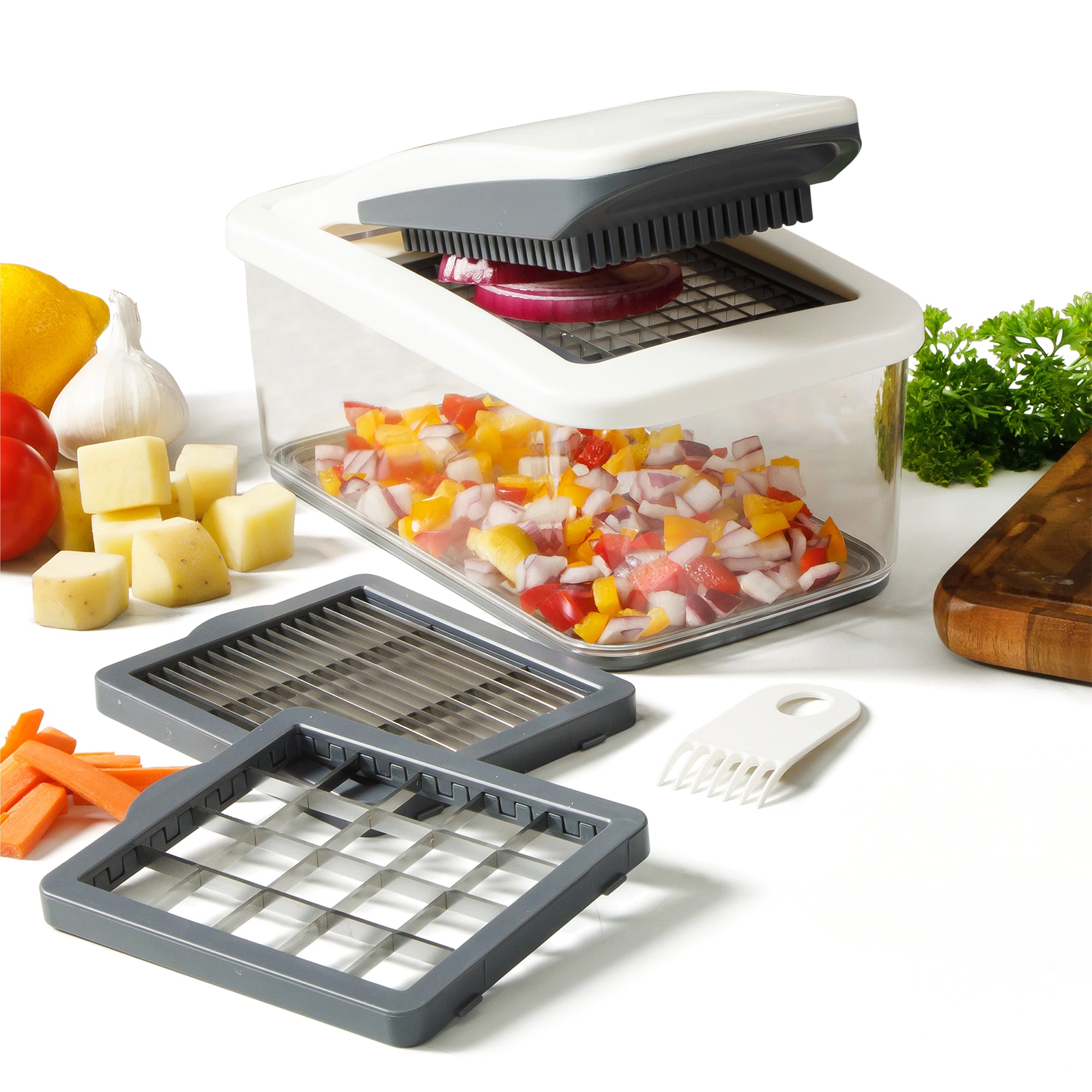 Calphalon Aero 5 in 1 Vegetable Chopper and Dicer, Food Chopper with Container