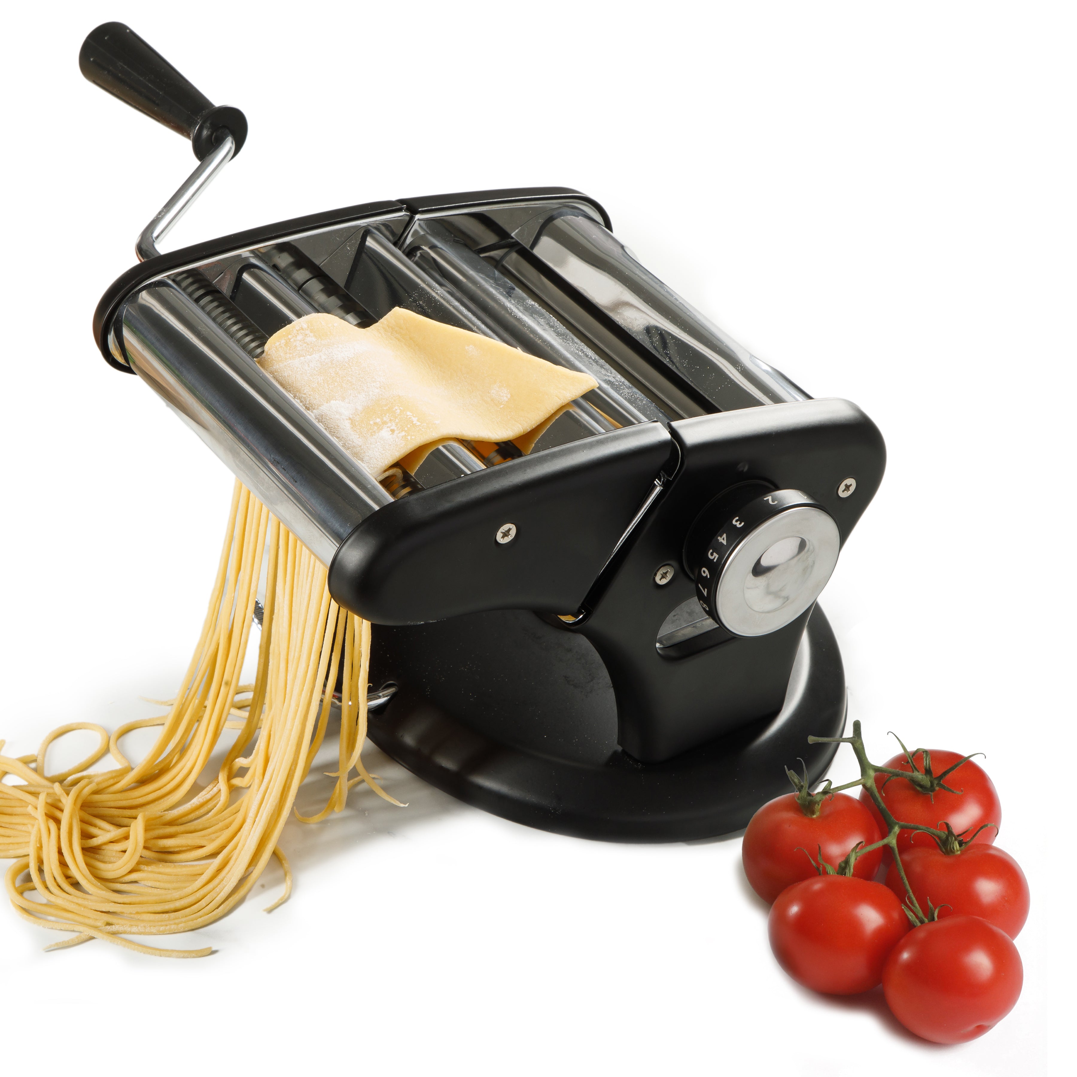 Calphalon Aero Heavy Duty Manual Pasta Maker Machine Noodle Maker w/ Rollers & Cutters - Spaghetti, Fettuccini, Lasagna or Dumpling Skin