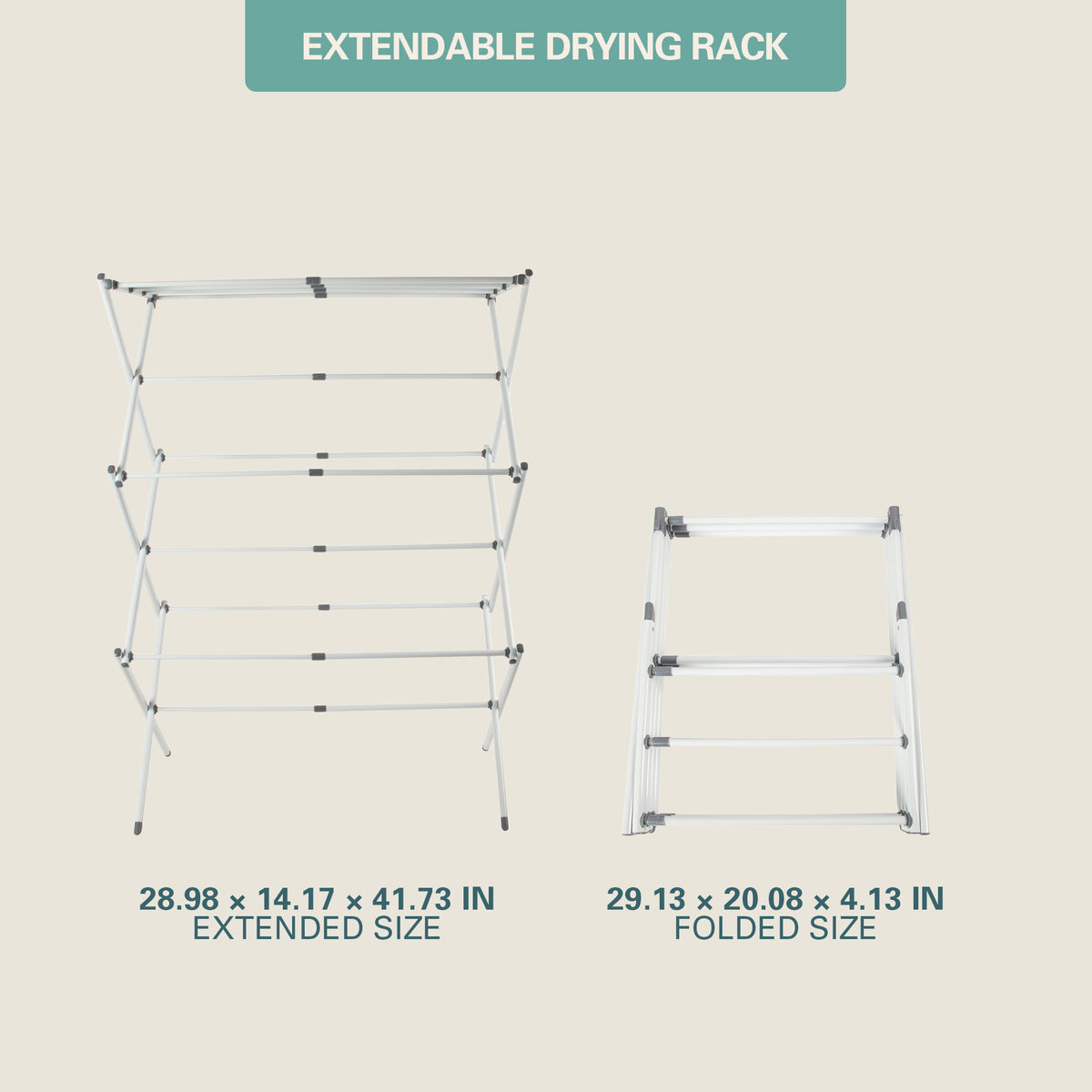 Gibson Home Clothes Drying Rack, Foldable Expandable Laundry Rack, White