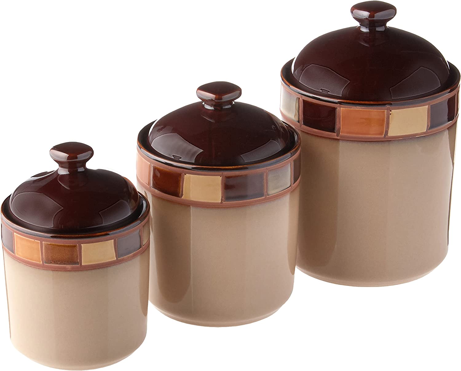 Gibson Elite Casa Estebana 3-Piece Stoneware Canister Set