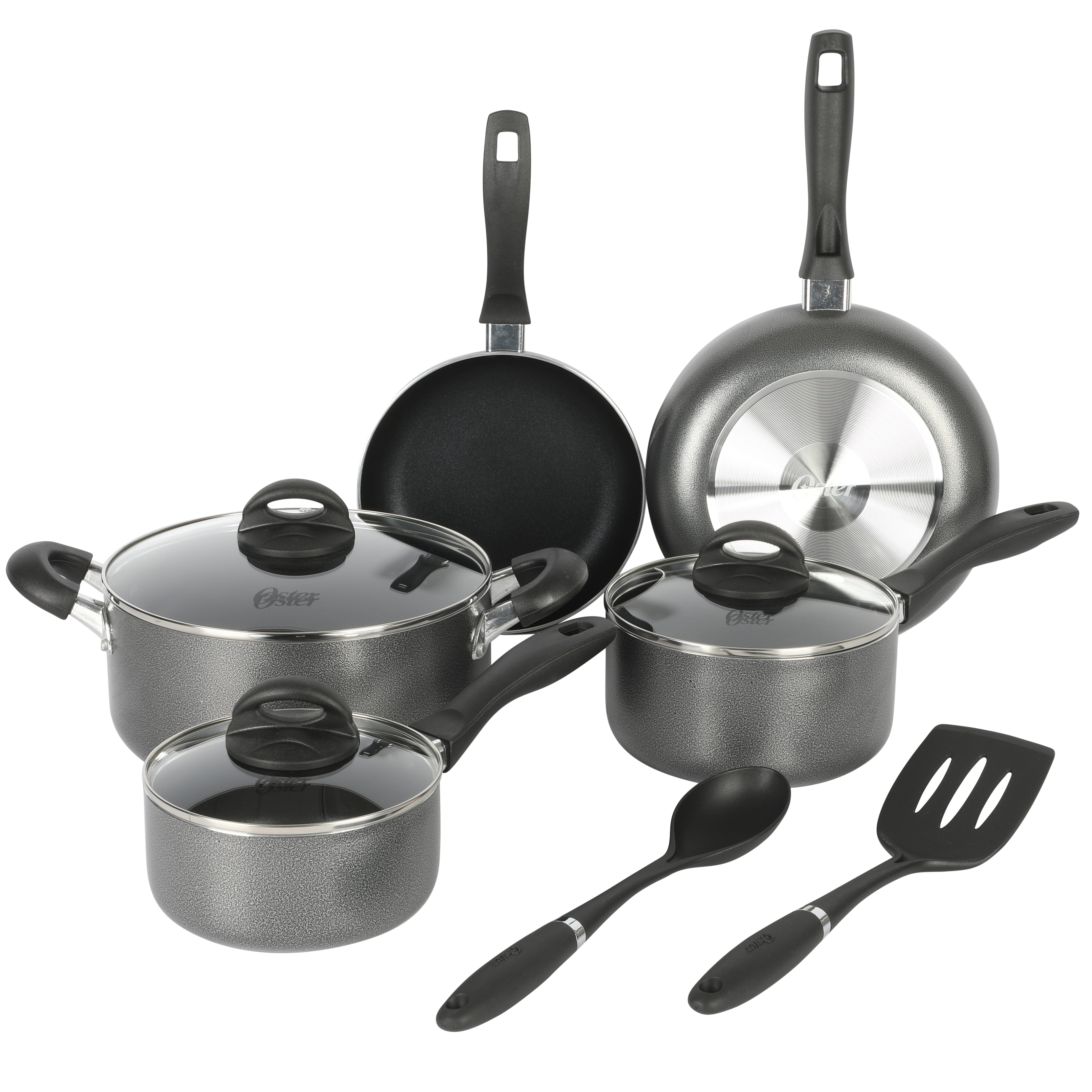 Oster Clairborne 10-Piece Aluminum Cookware Set w/ Tools