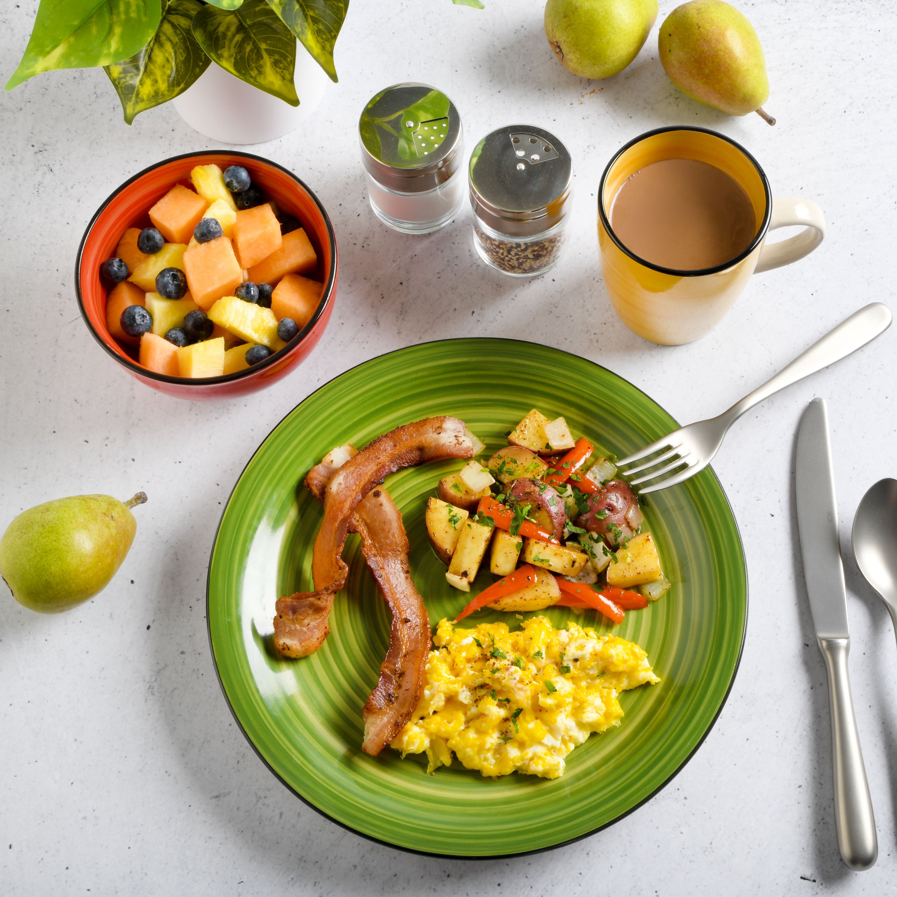 Gibson Home Color Vibes 12-Piece Hand-Painted Stoneware Dinnerware Set