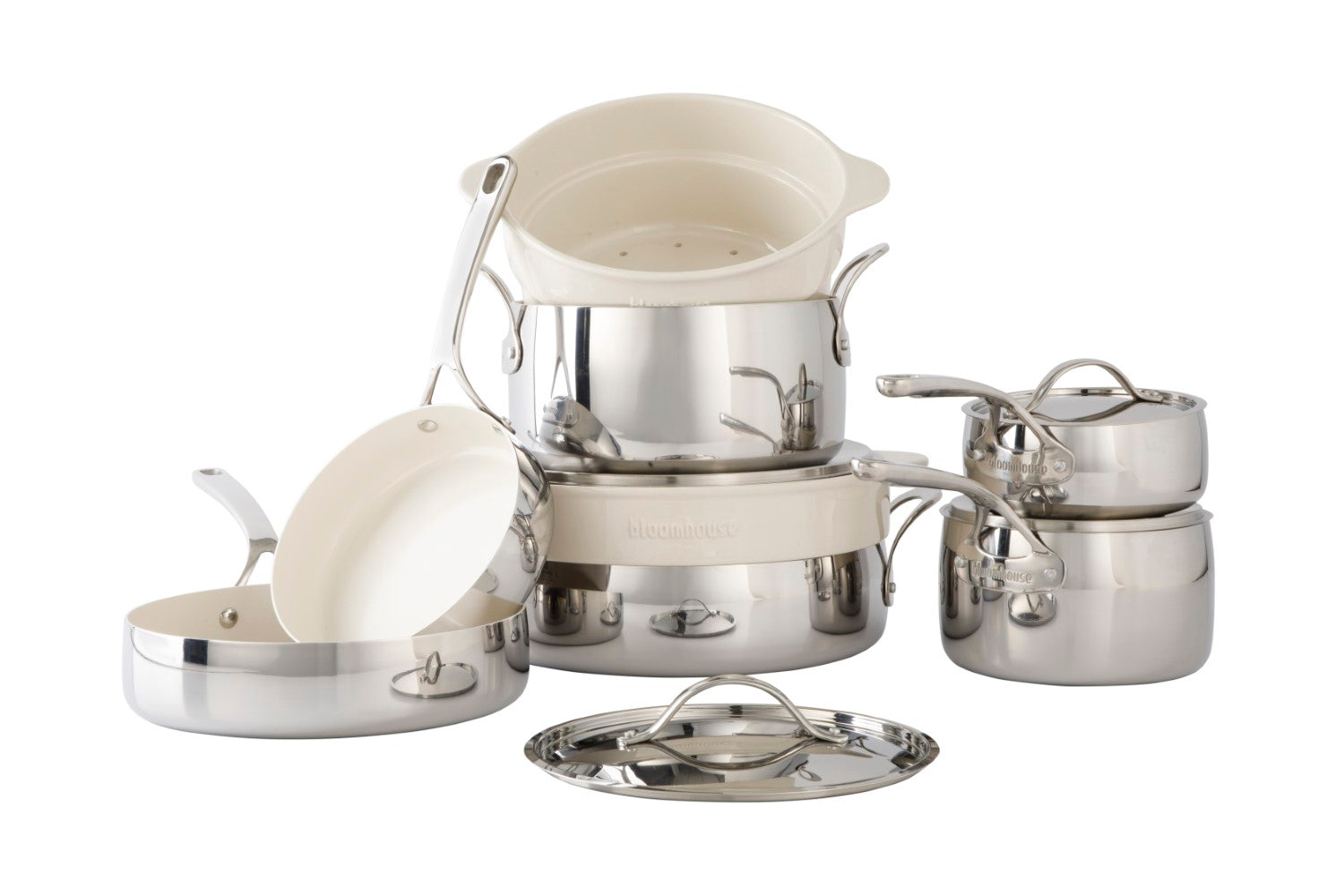Bloomhouse 12-Piece Tri-Ply Stainless Steel Cookware Set