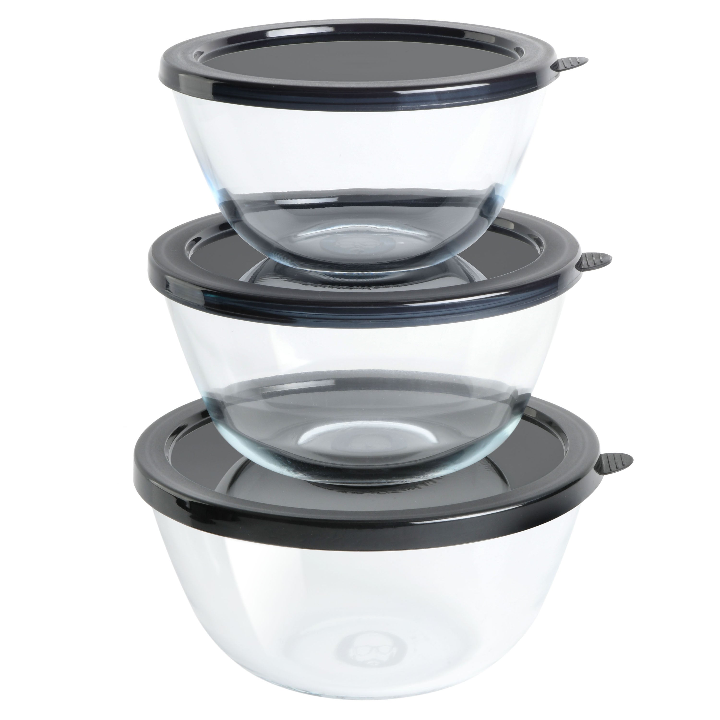 Glass Mixing Bowl Set with Airtight Lids for Kitchen Baking