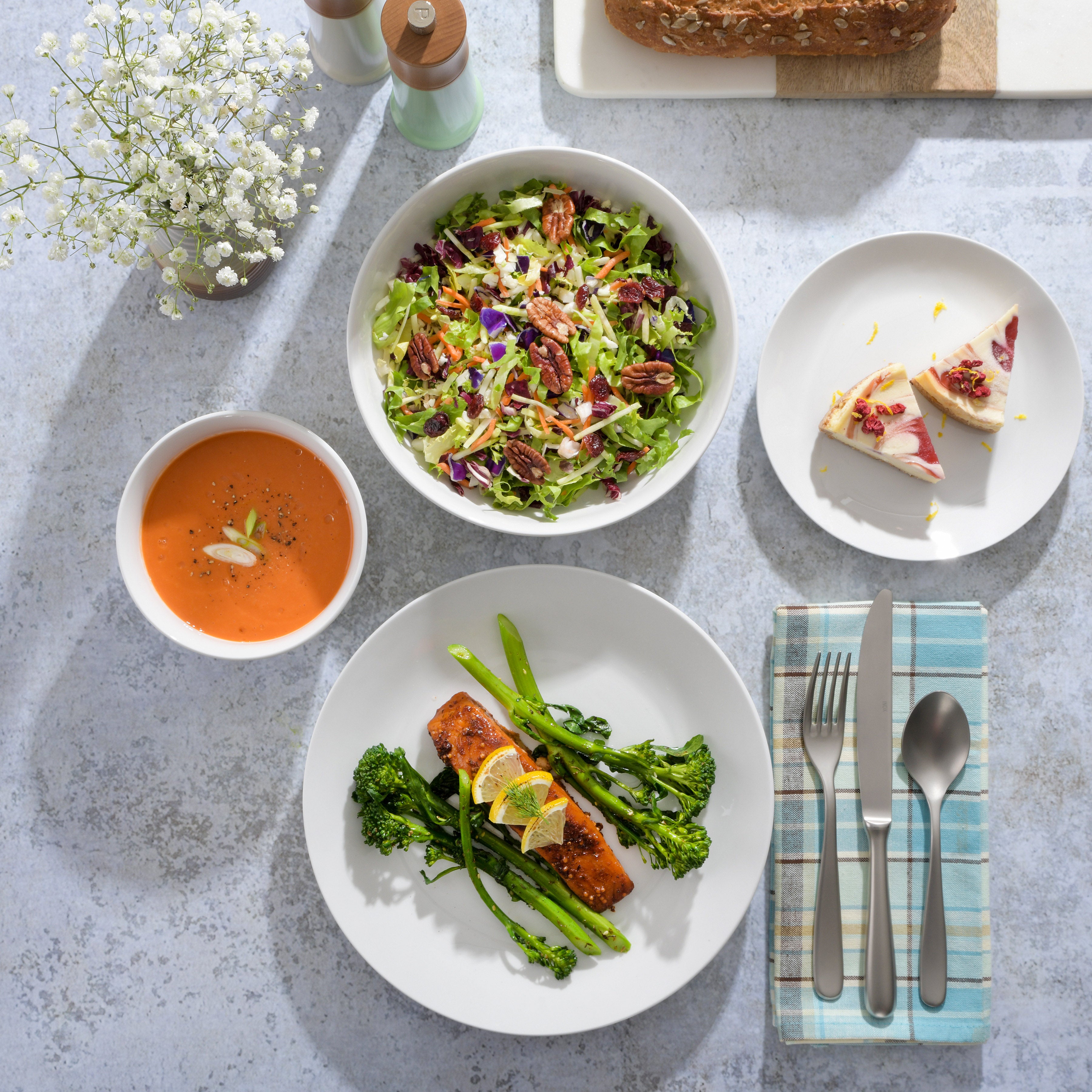 Gibson Home Gracious Dining 16-Piece Double Bowl Porcelain Dinnerware Set