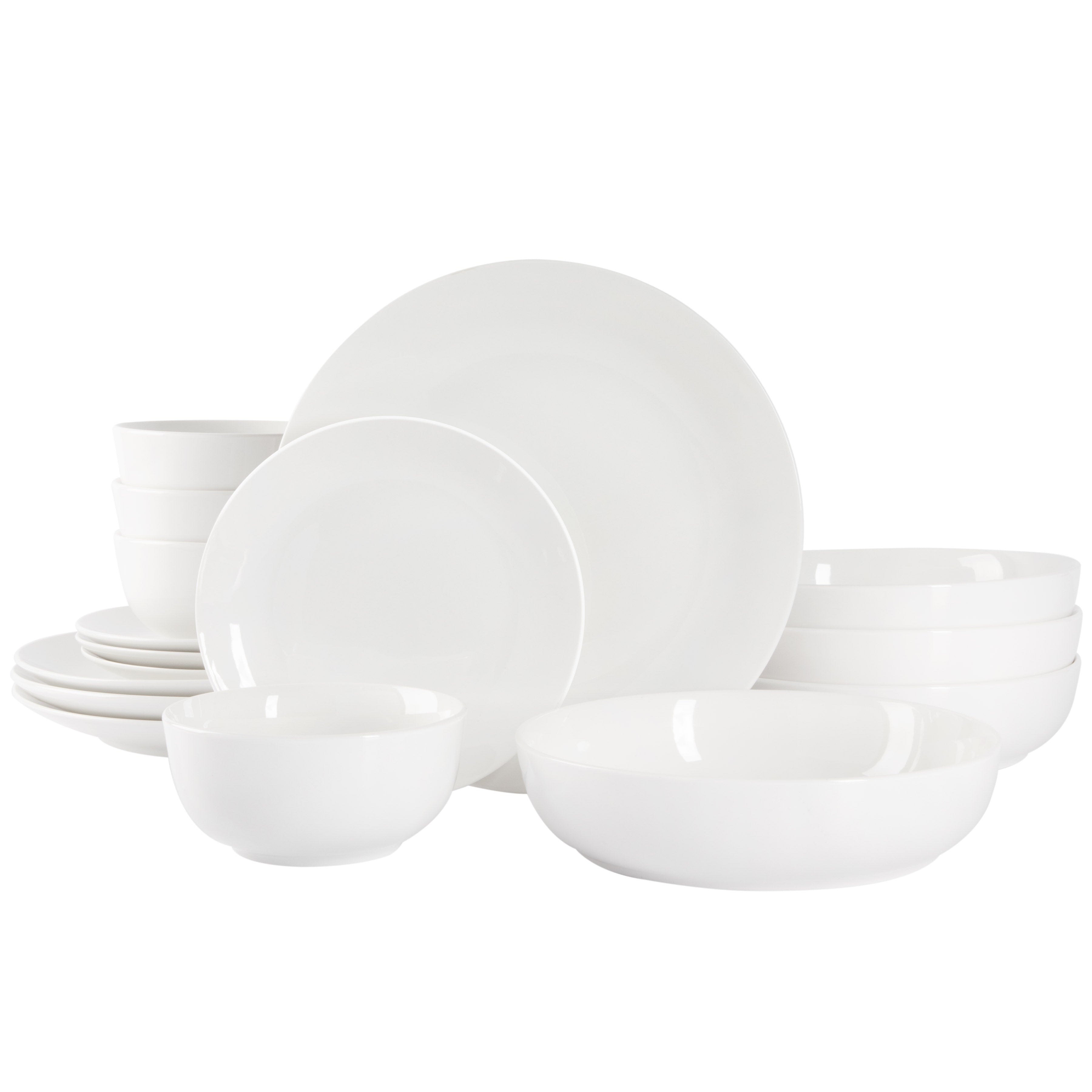 Gibson Home Gracious Dining 16-Piece Double Bowl Porcelain Dinnerware Set